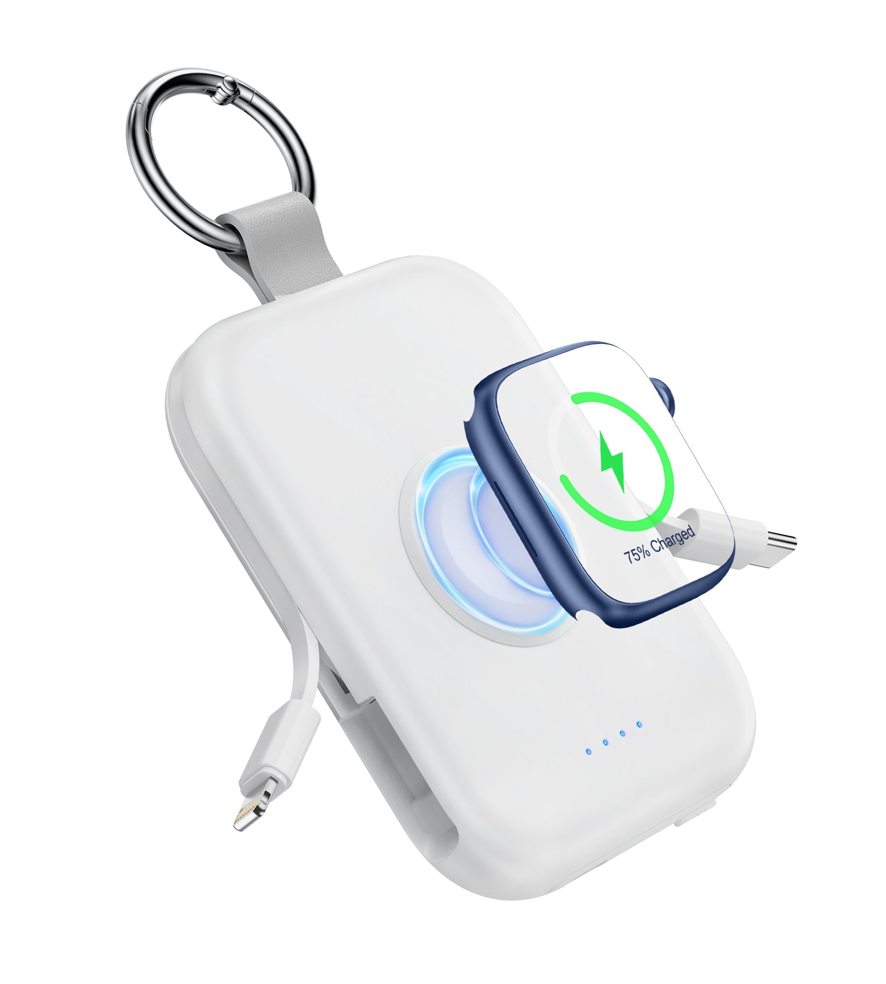 white mini portable power bank