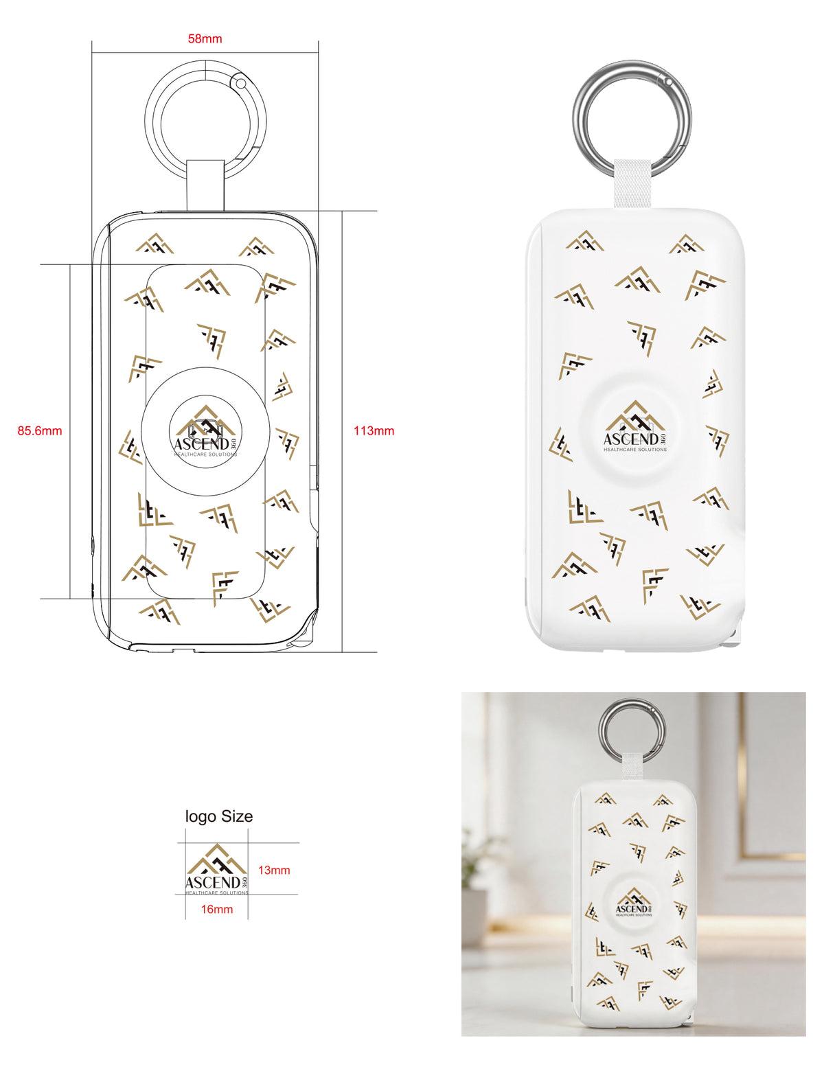Logo personalizzato RORRY Flow Caricatore portatile CB4 con cavo e presa a muro da 40 W (10.000 mAh) - Bulk