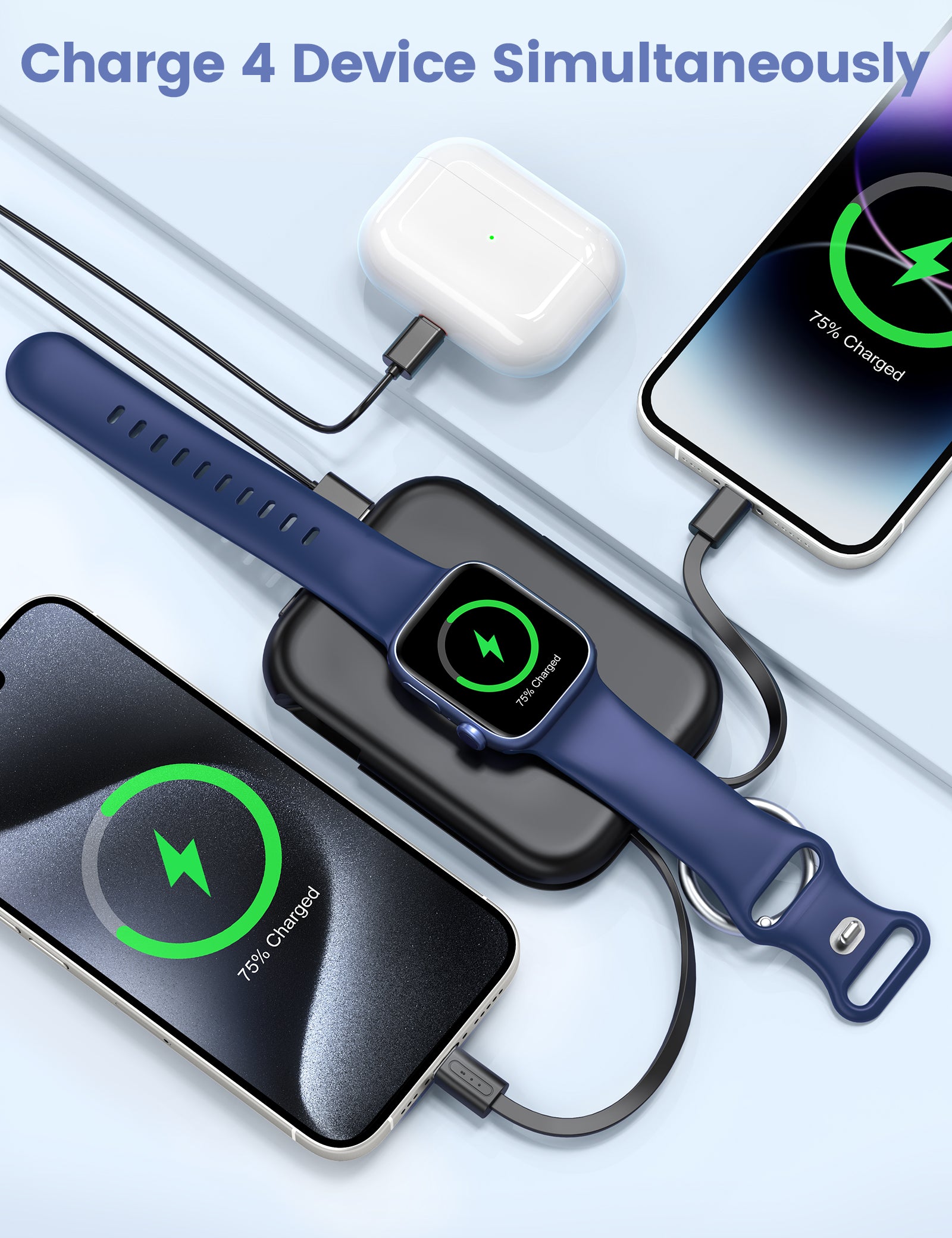 Porte-clés/batterie externe CharmGo D2 avec logo RORRY personnalisé (5 000 mAh) -Vente en gros