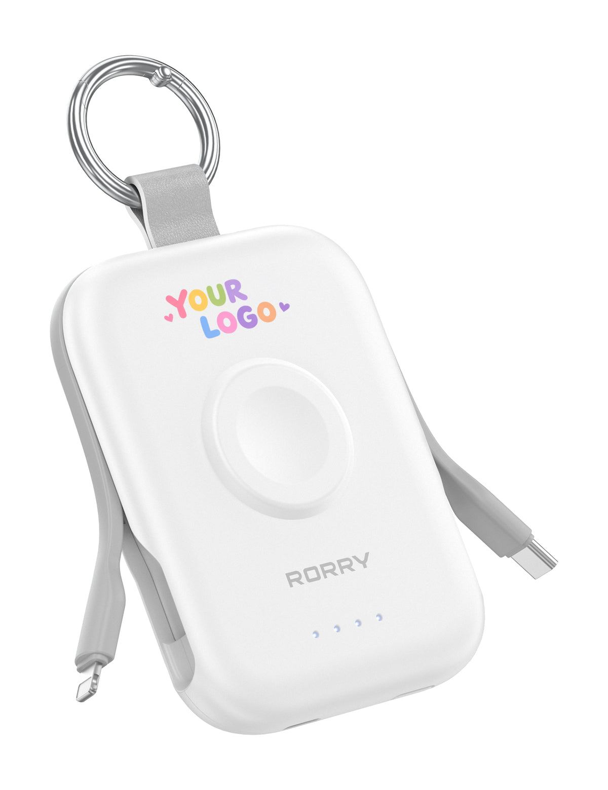 Porte-clés/batterie externe CharmGo D2 avec logo RORRY personnalisé (5 000 mAh) -Vente en gros