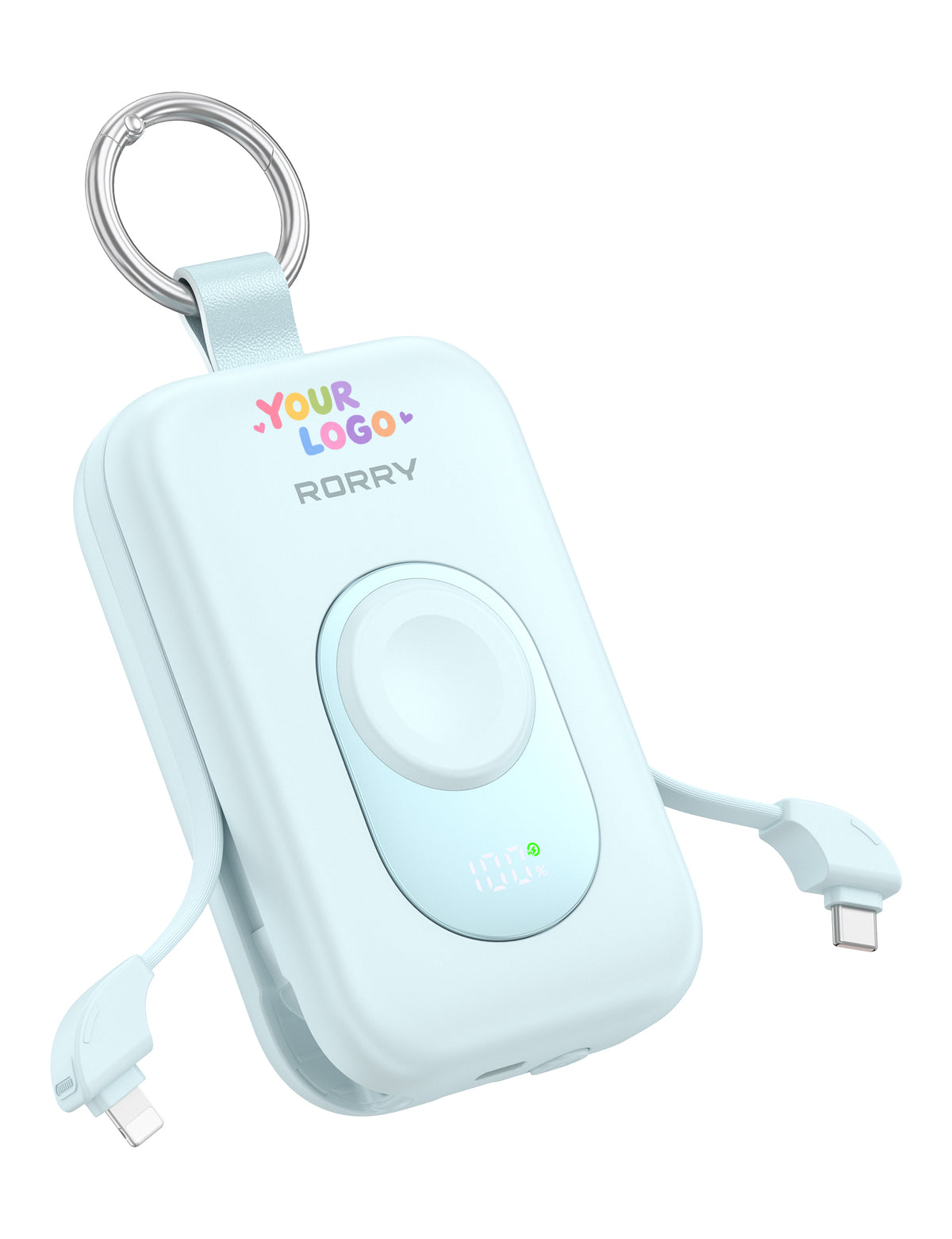 Llavero cargador portátil RORRY CharmGo D2-20000mAh con logotipo personalizado, Power Bank de 30 W