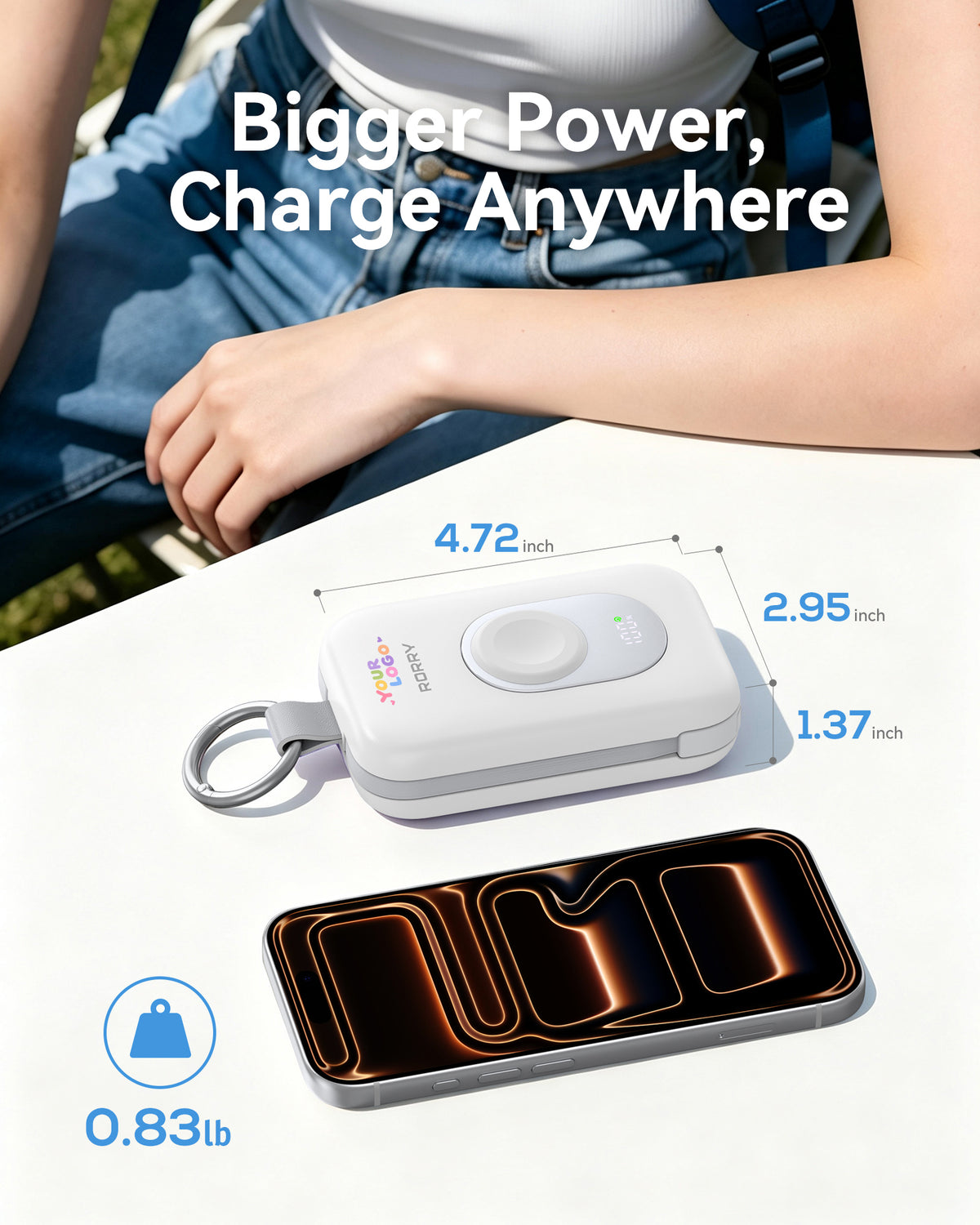 RORRY CharmGo D2-20000mAh Tragbarer Akku mit Schlüsselanhänger und Powerbank (30W)