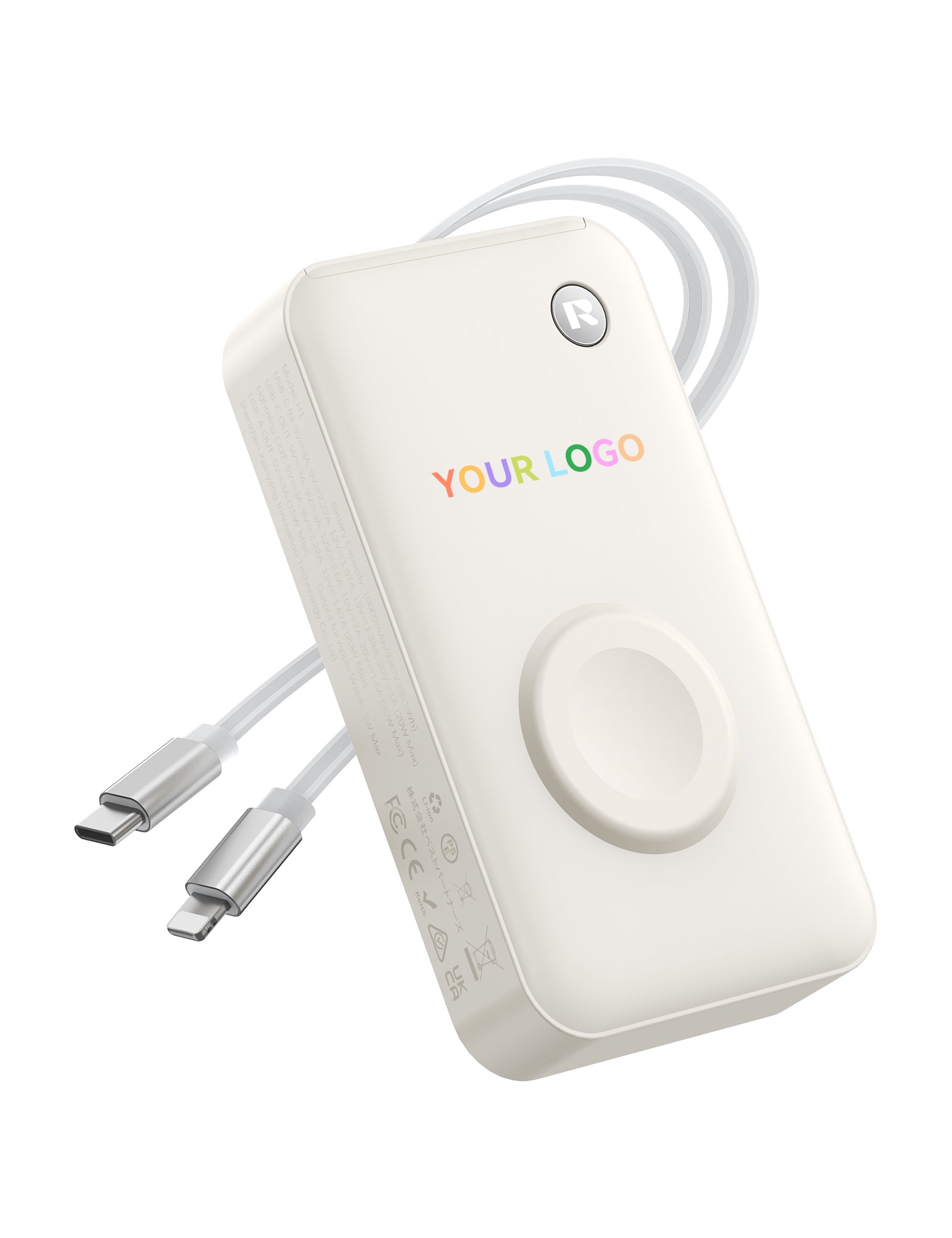 Chargeur portable RORRY H1-10000mAh 30W avec câbles rétractables