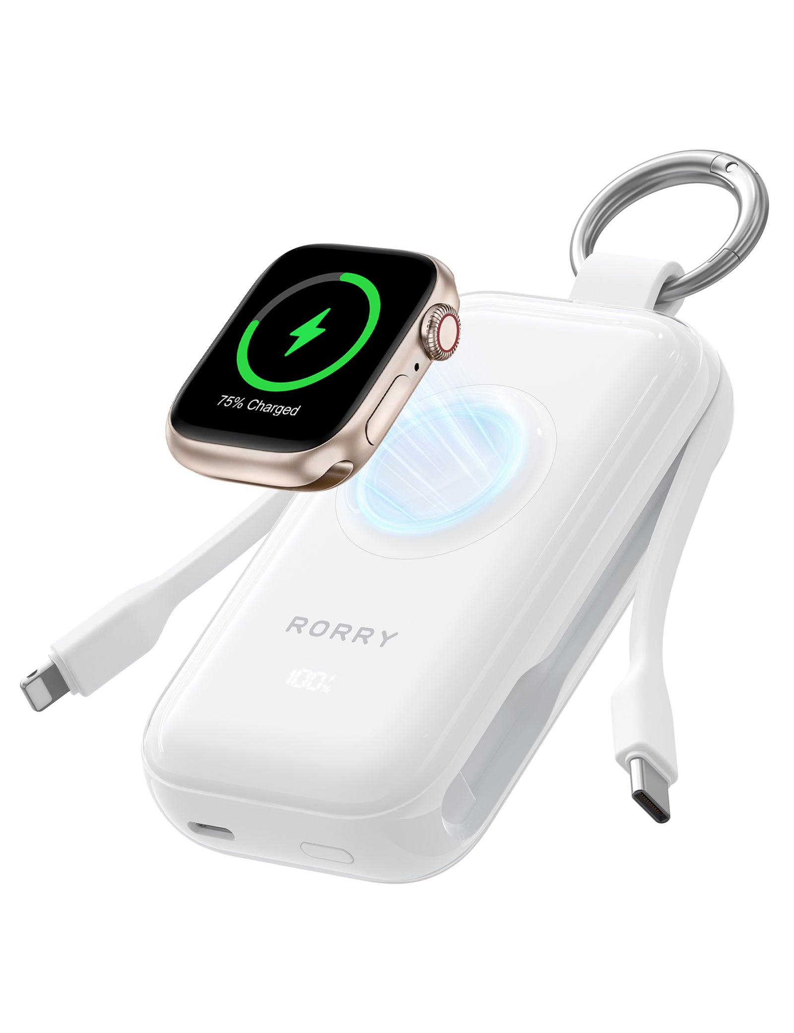 RORRY CharmGo D4-10000mAh Portable Charger Keychain Power Bank 45W