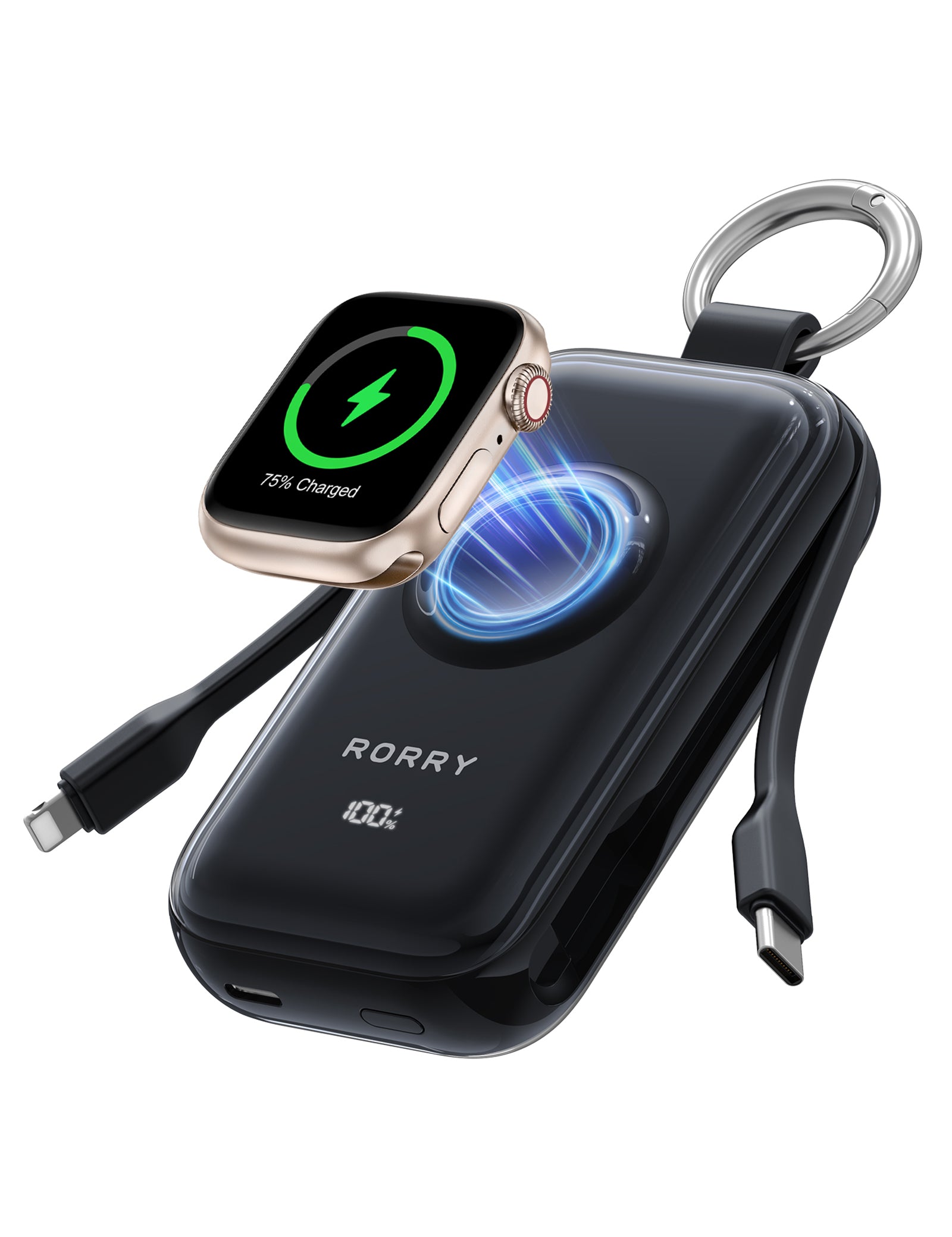 RORRY CharmGo D4-10000mAh Portable Charger Keychain Power Bank 45W