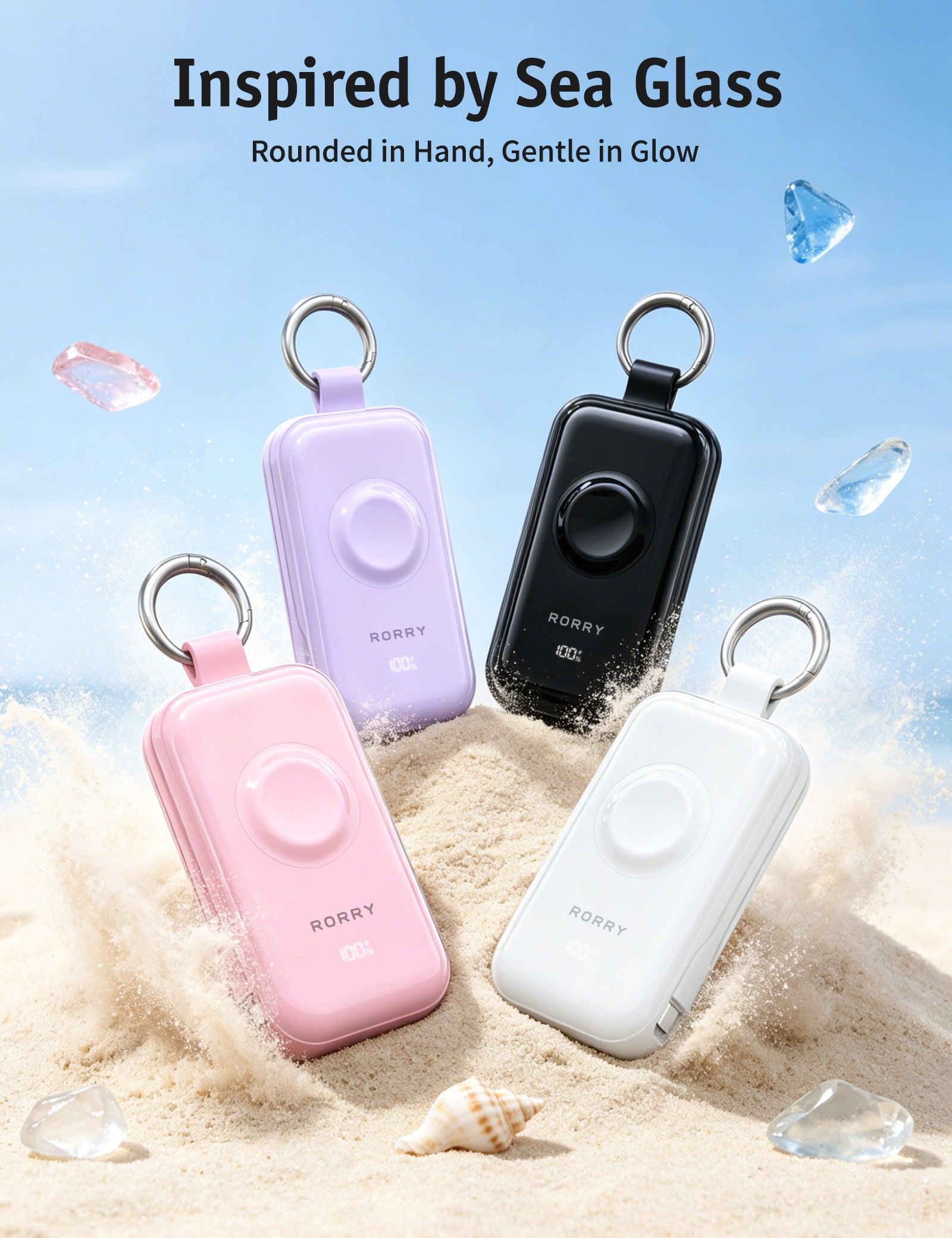 RORRY CharmGo D4-10000mAh Portable Charger Keychain Power Bank 45W