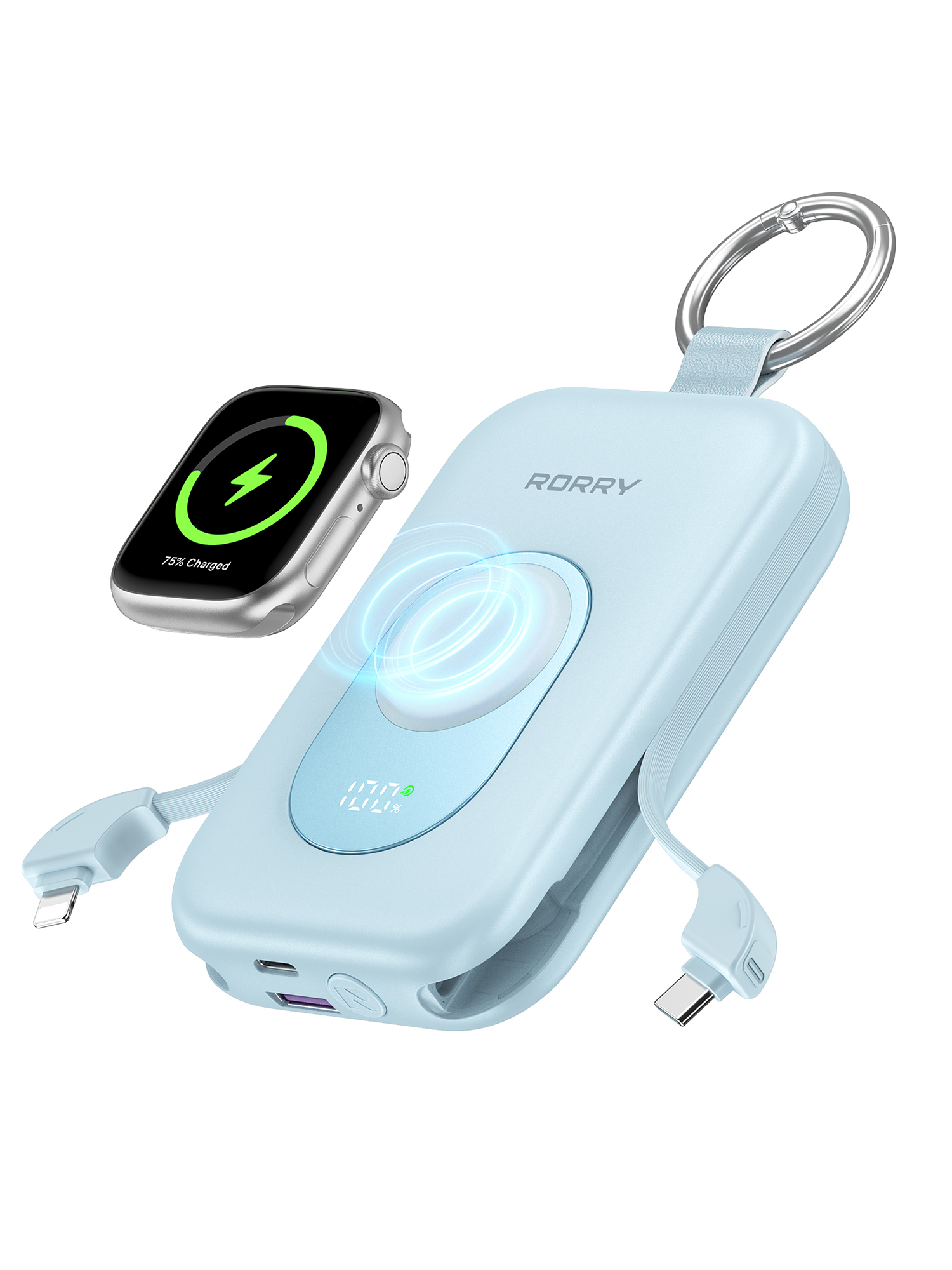 RORRY D2-20000mAh PD 30W Portable Charger Keychain Power Bank