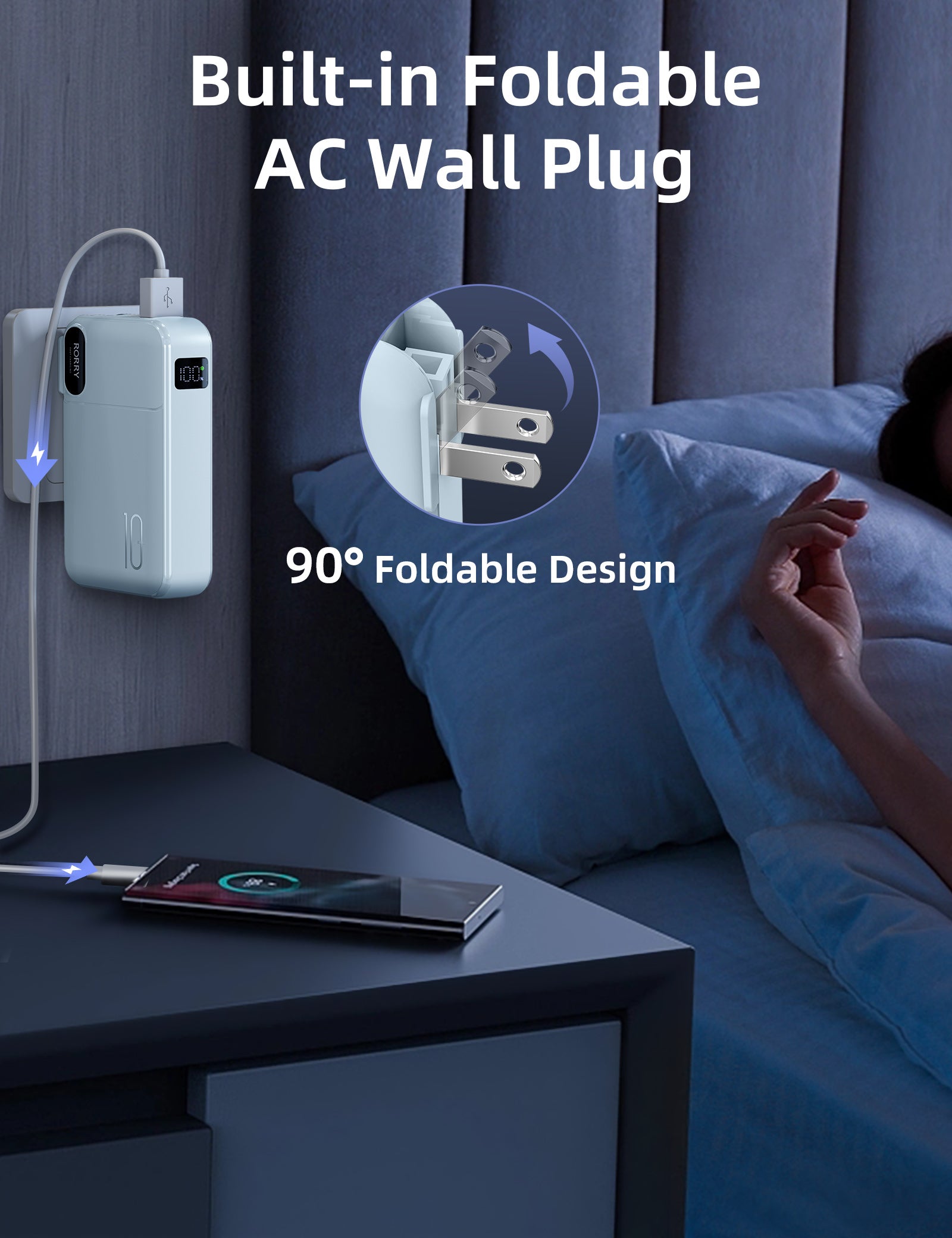 RORRY CB06 10000mAh Portable Charger(AC Wall Plug 22.5W)