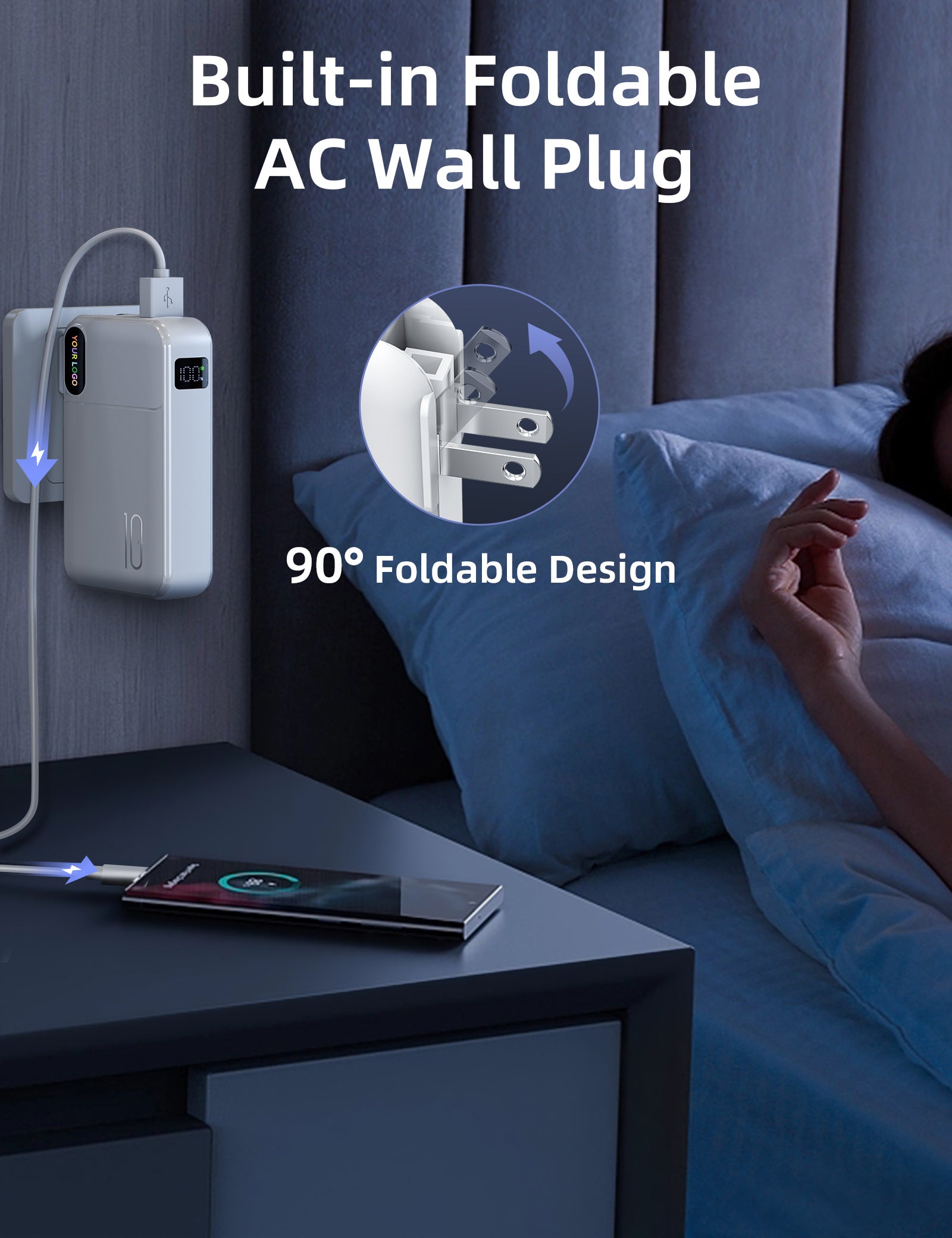 RORRY CB06 10000mAh Portable Charger(AC Wall Plug 22.5W) Custom Logo