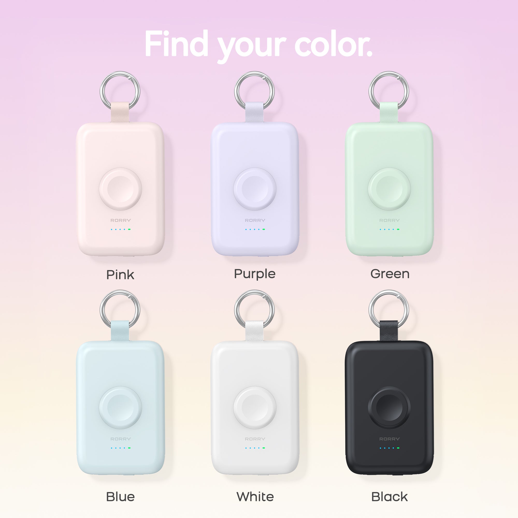 RORRY D2-10000mAh CharmGo Portable Charger Keychain Power Bank 20W