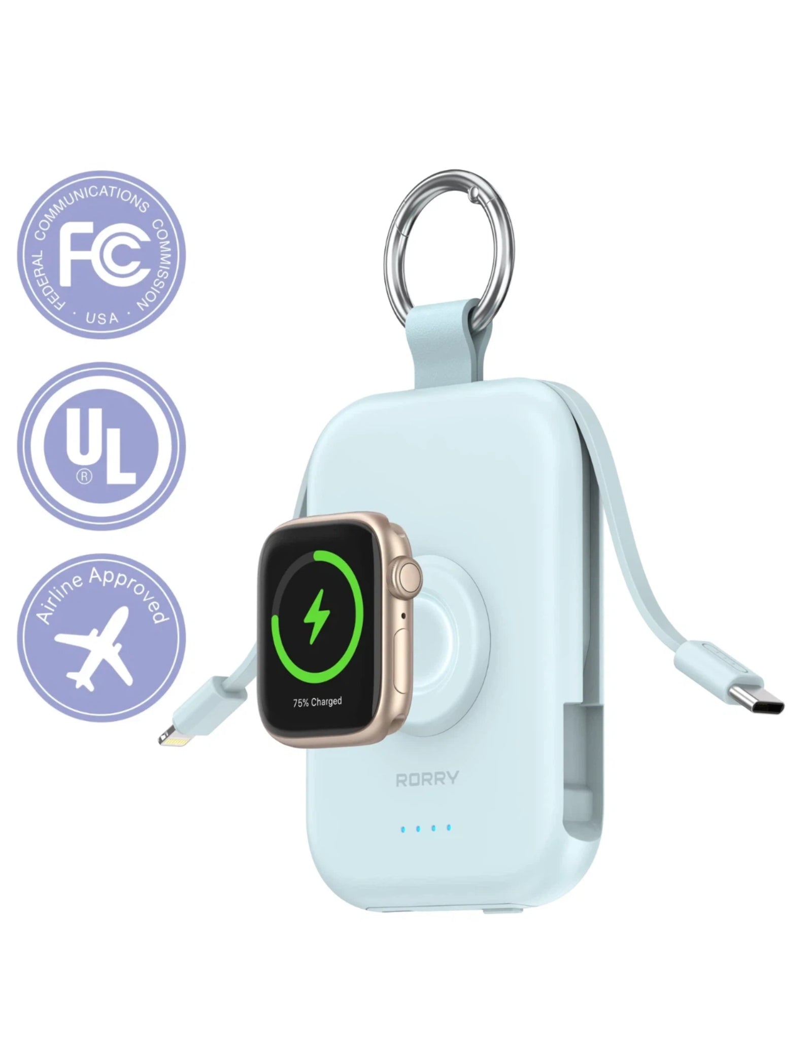 RORRY D2-5000mAh CharmGo Portable Charger Keychain Power Bank