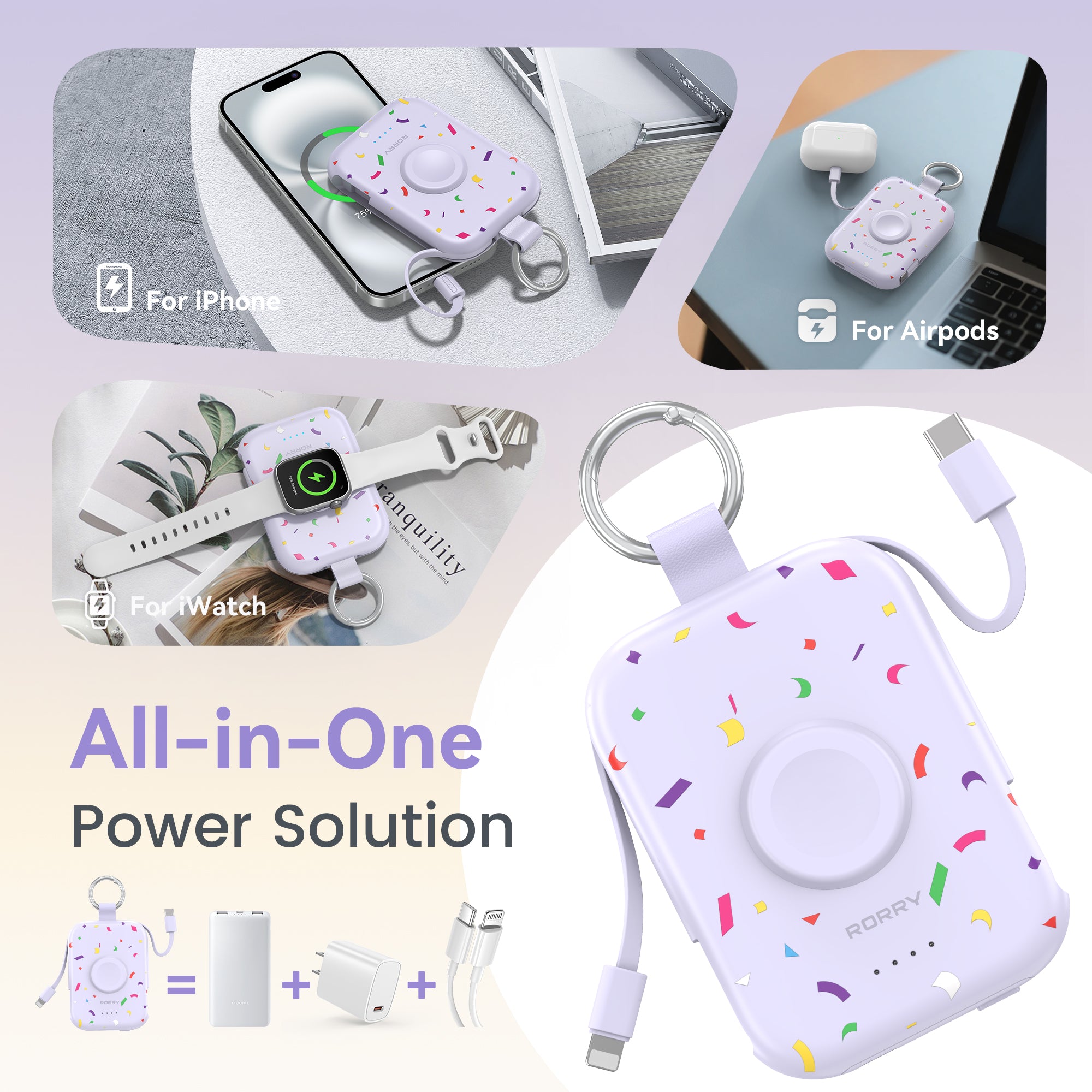 RORRY D2-5000mAh CharmGo Portable Charger Keychain Power Bank