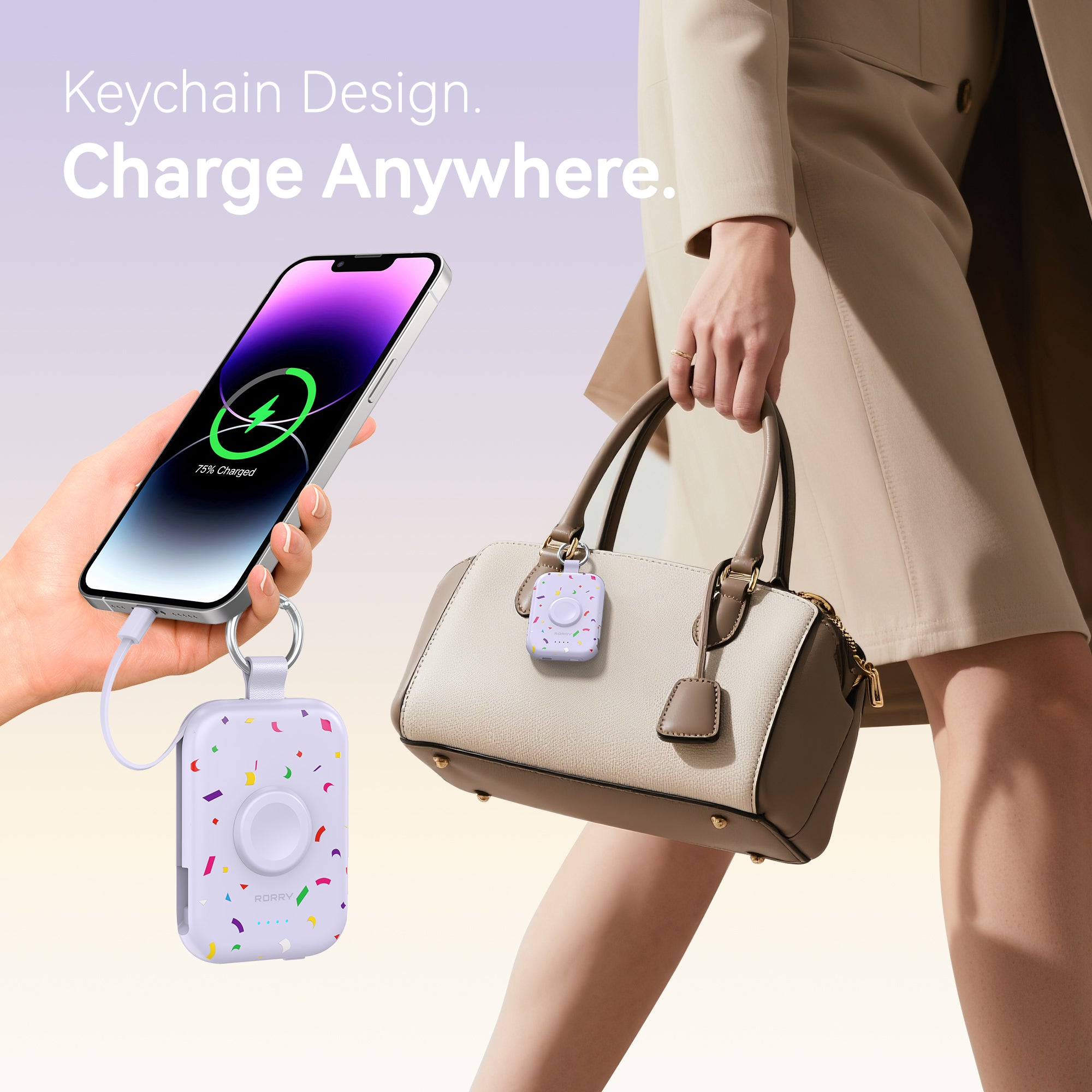 RORRY D2-5000mAh CharmGo Portable Charger Keychain Power Bank
