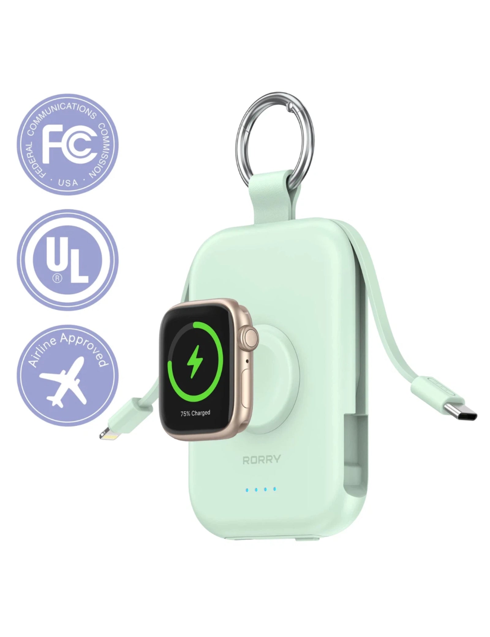 RORRY D2-5000mAh CharmGo Portable Charger Keychain Power Bank