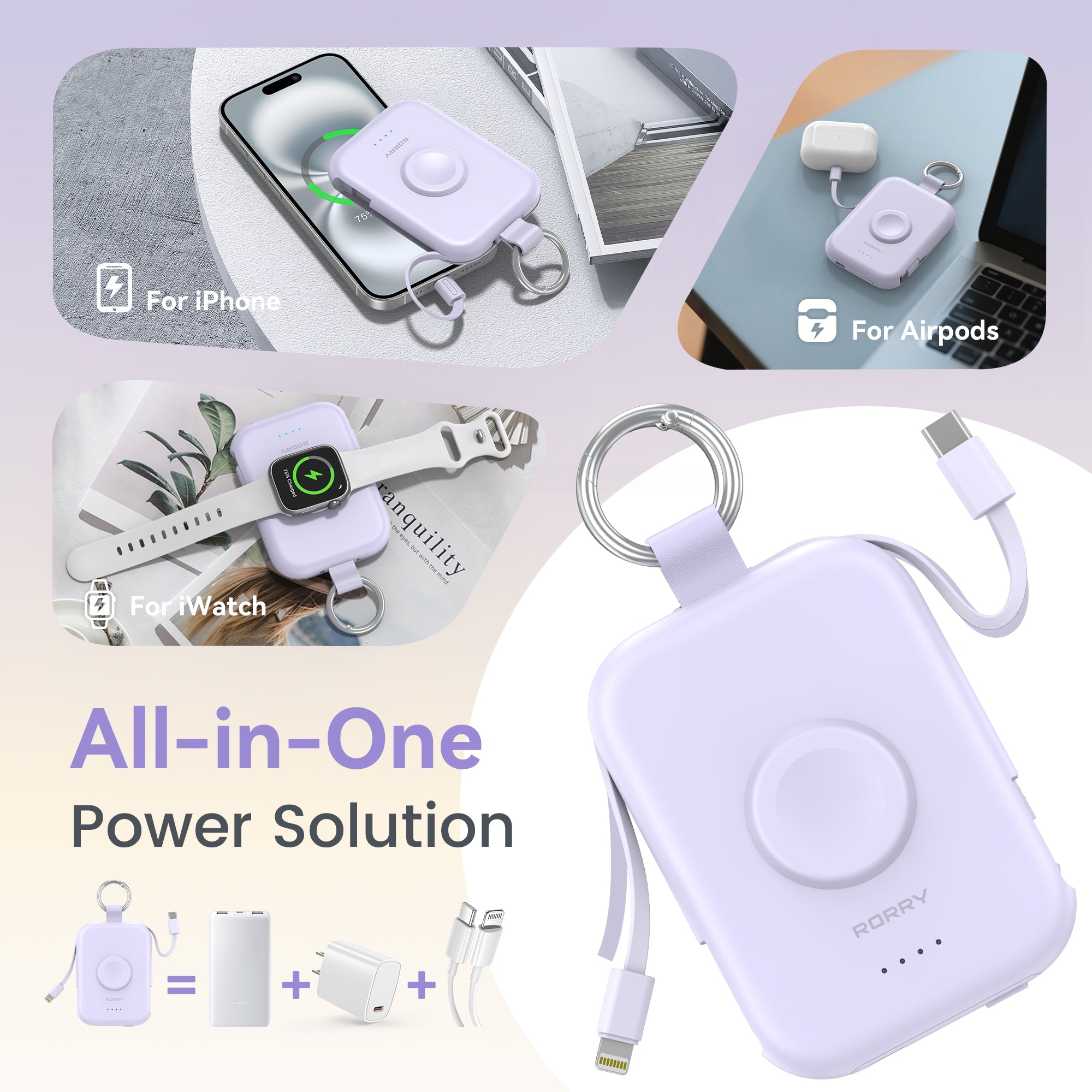 RORRY D2-5000mAh CharmGo Portable Charger Keychain Power Bank