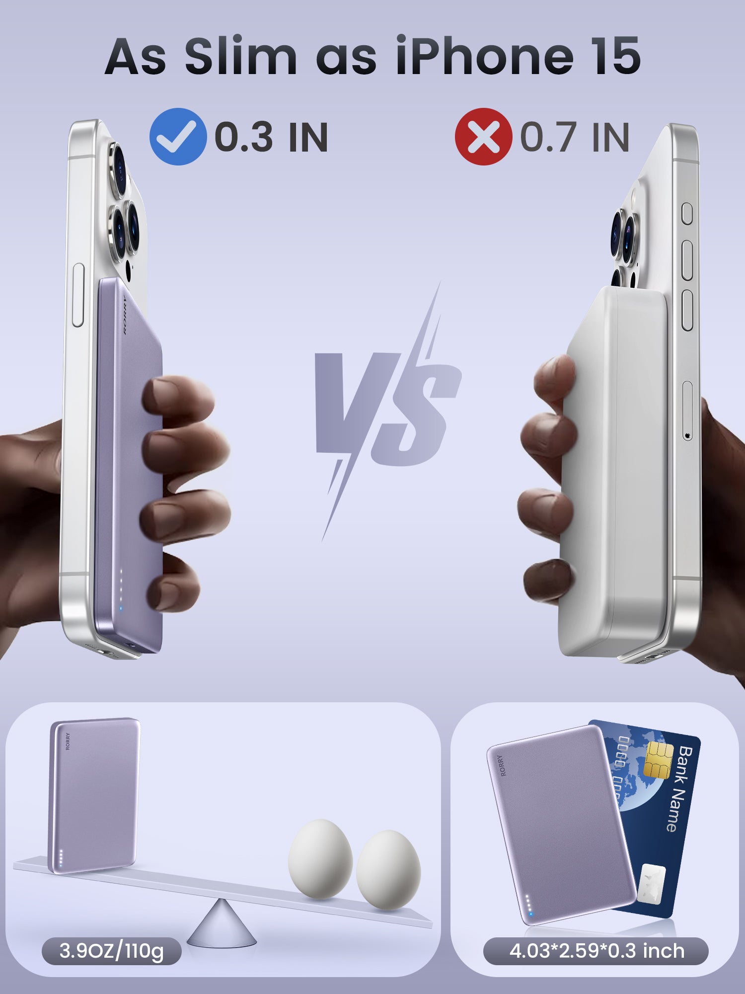 RORRY D14-5000mAh Megsafe Power Bank Wireless Charger