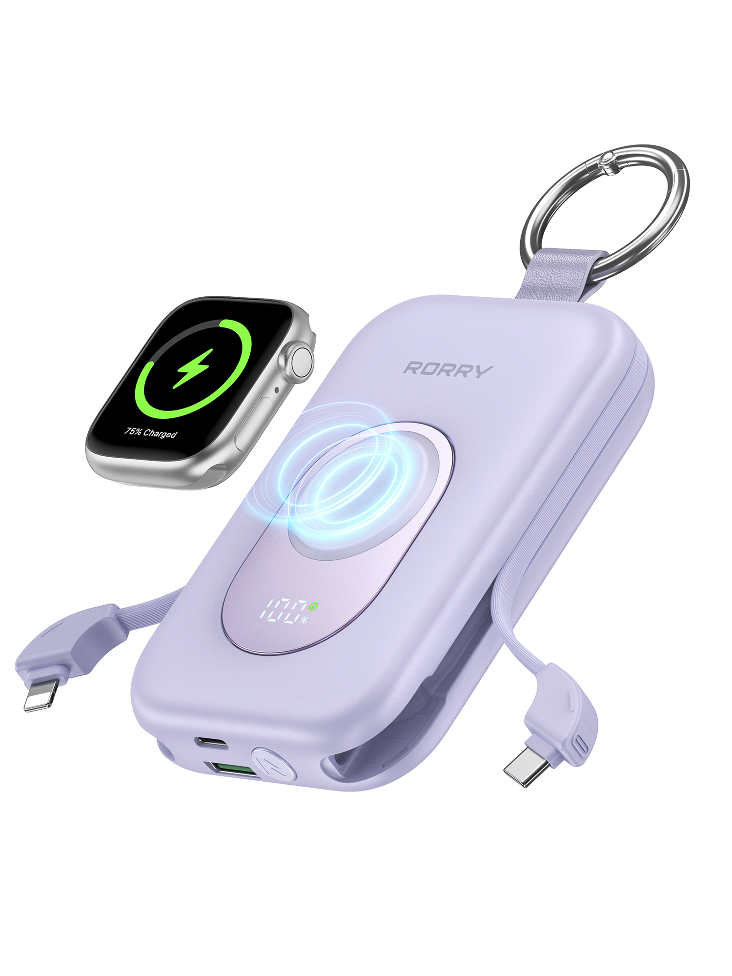 RORRY D2-20000mAh PD 30W Portable Charger Keychain Power Bank