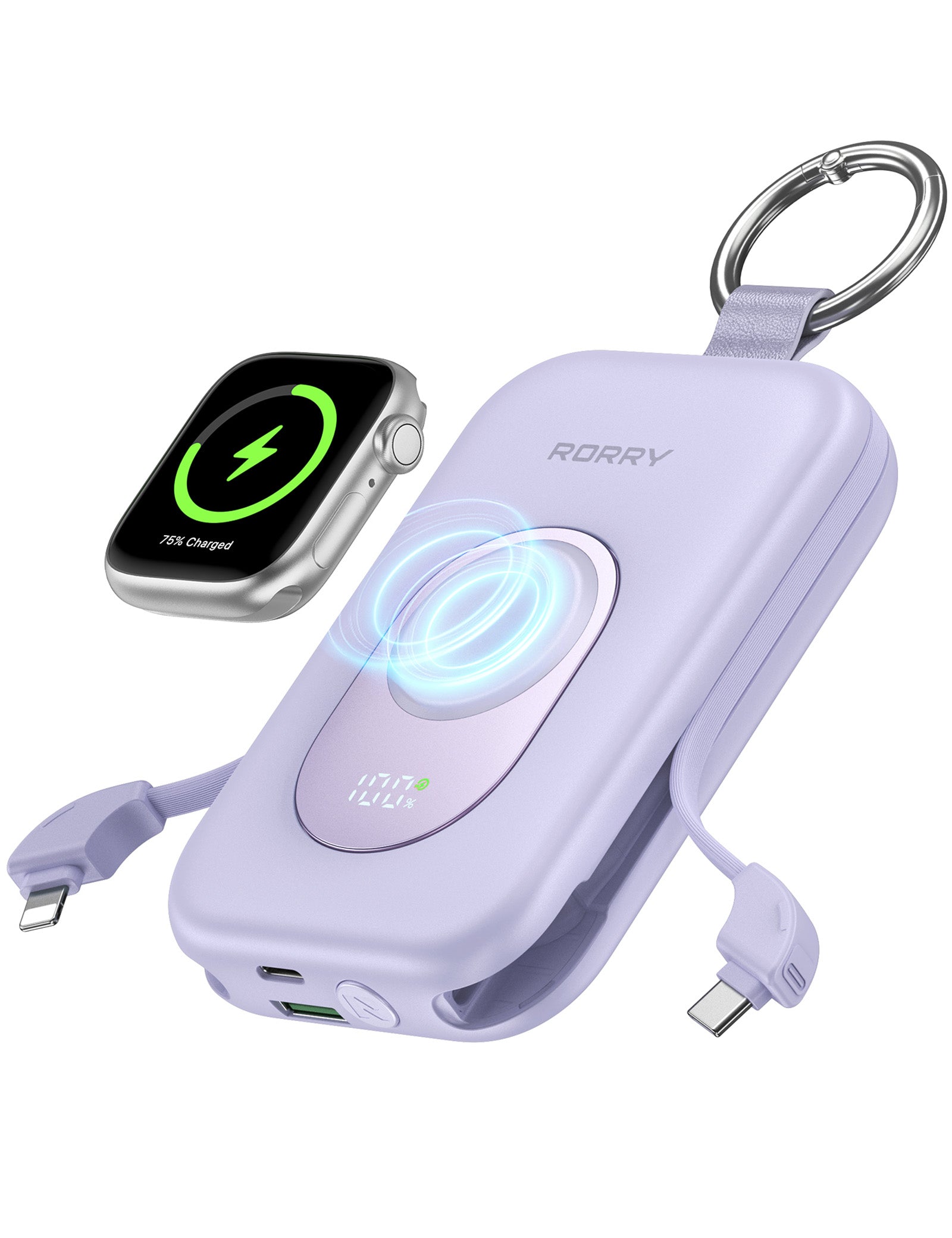 RORRY D2-20000mAh Portable Charger Keychain Power Bank 30W