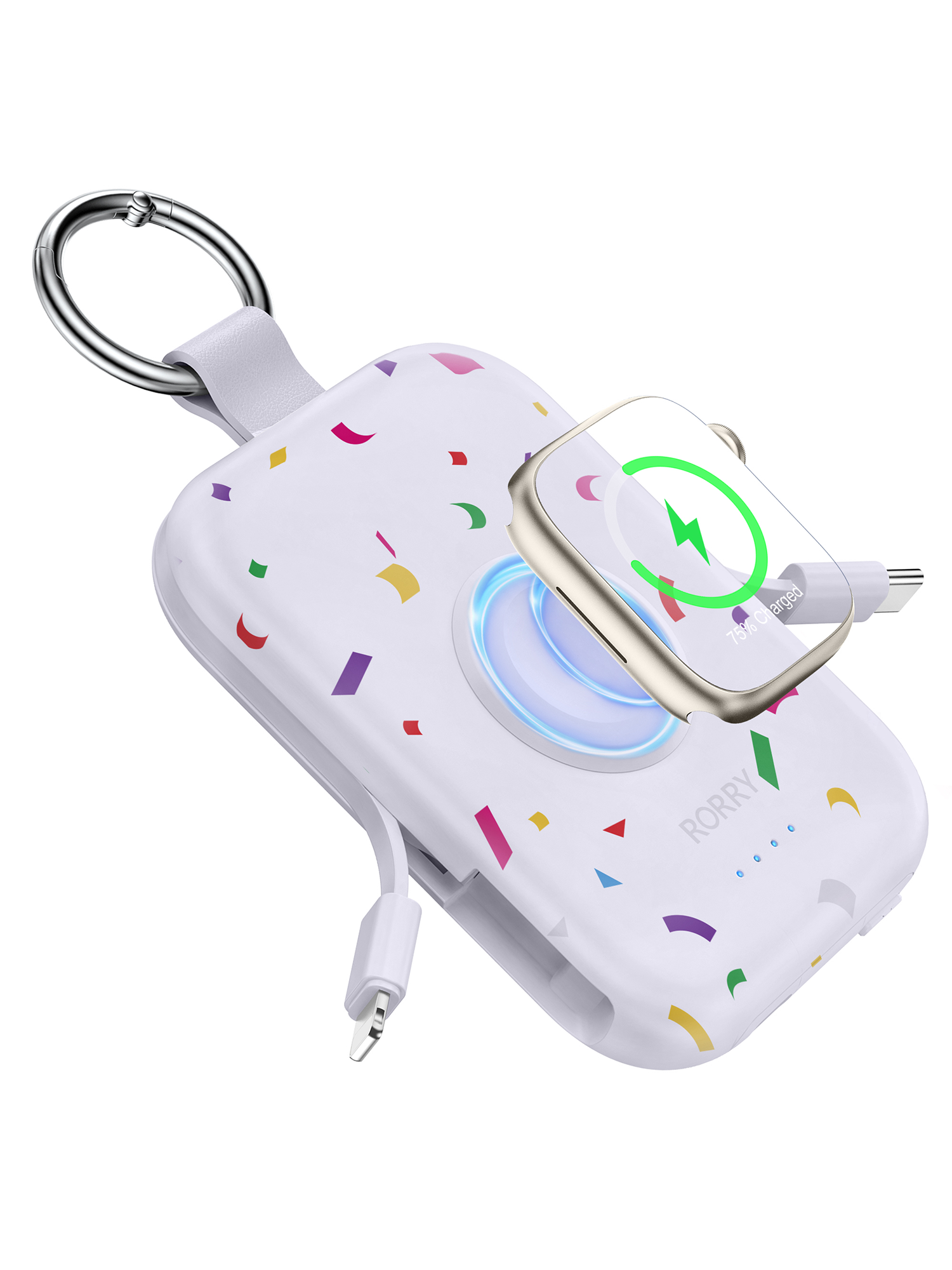 RORRY D2-5000mAh Portable Charger Keychain Power Bank White 250pcs wholesale