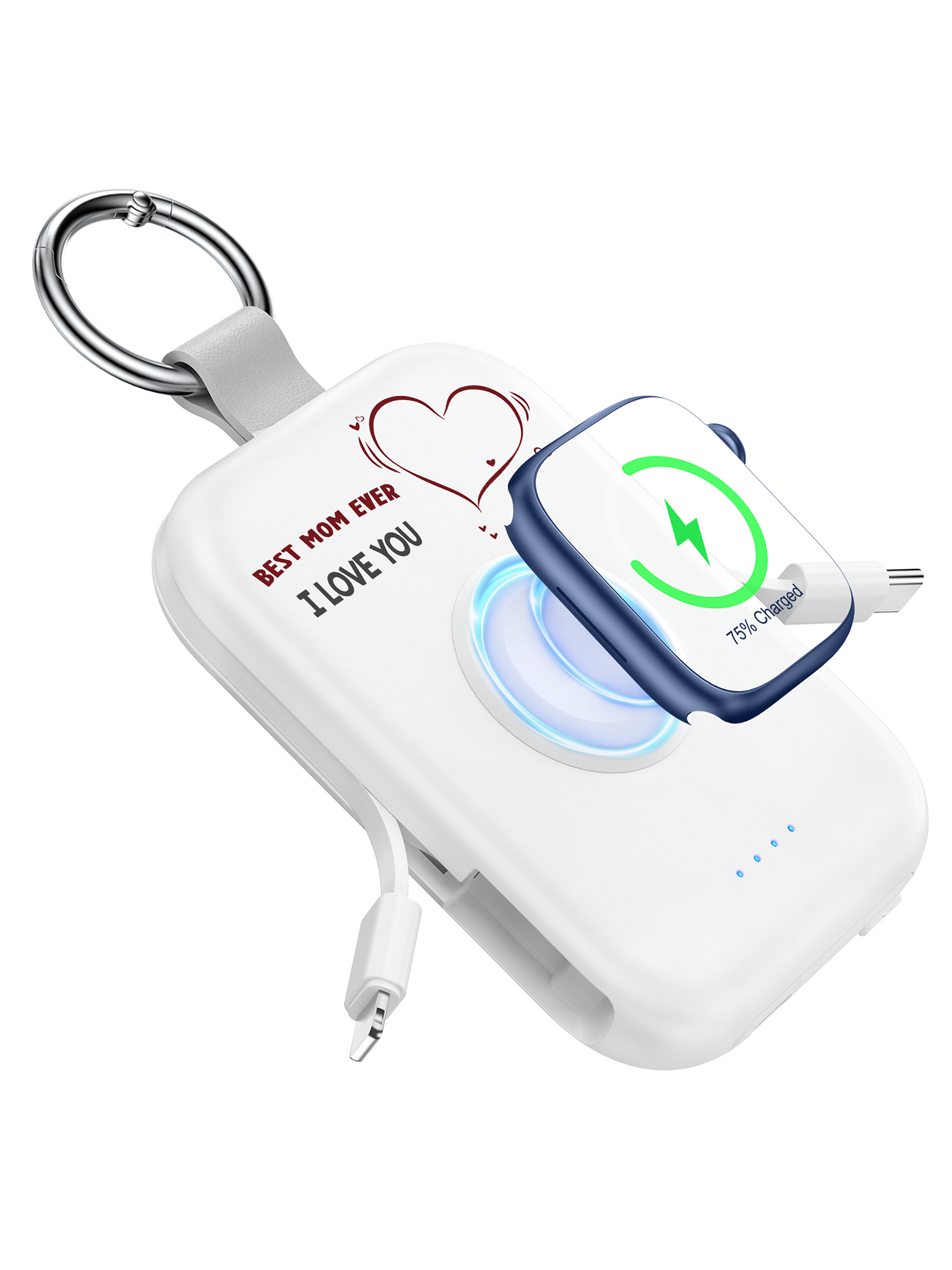 RORRY D2-5000mAh Portable Charger Keychain Power Bank White 250pcs wholesale