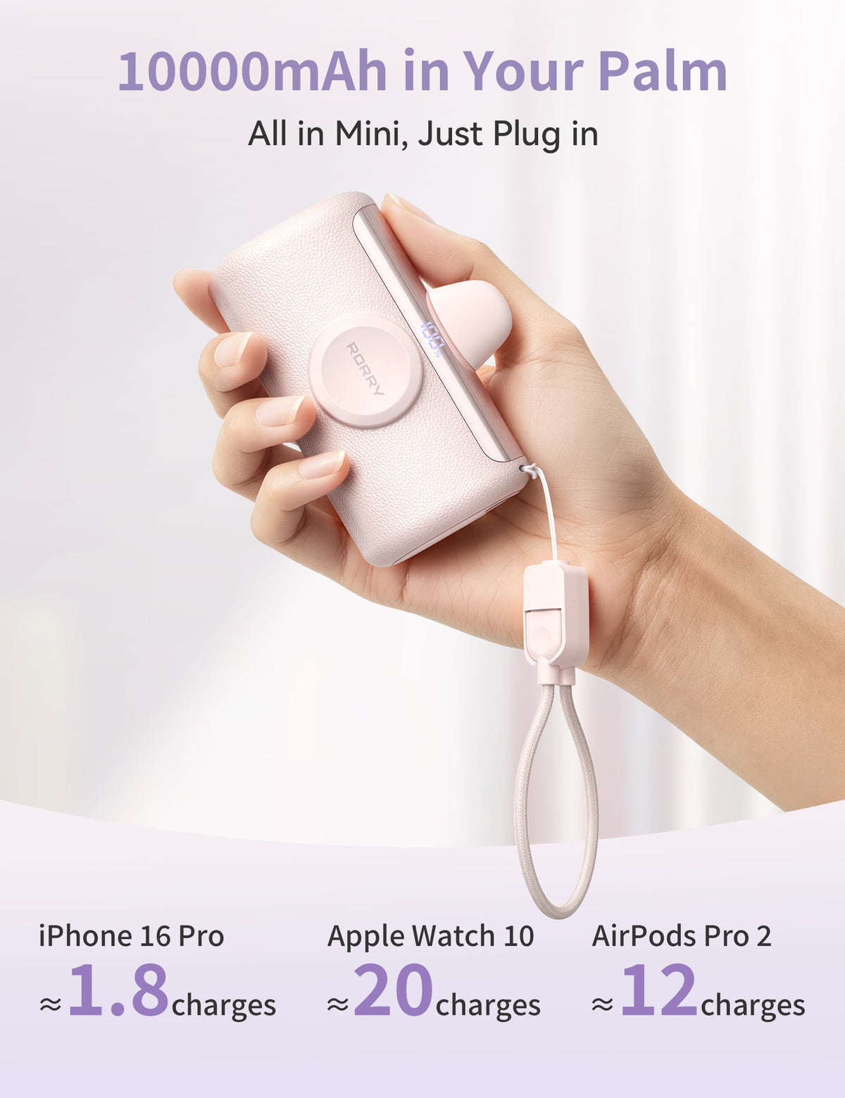 Cargador portátil USB-C RORRY PalmGo D5-10000mAh
