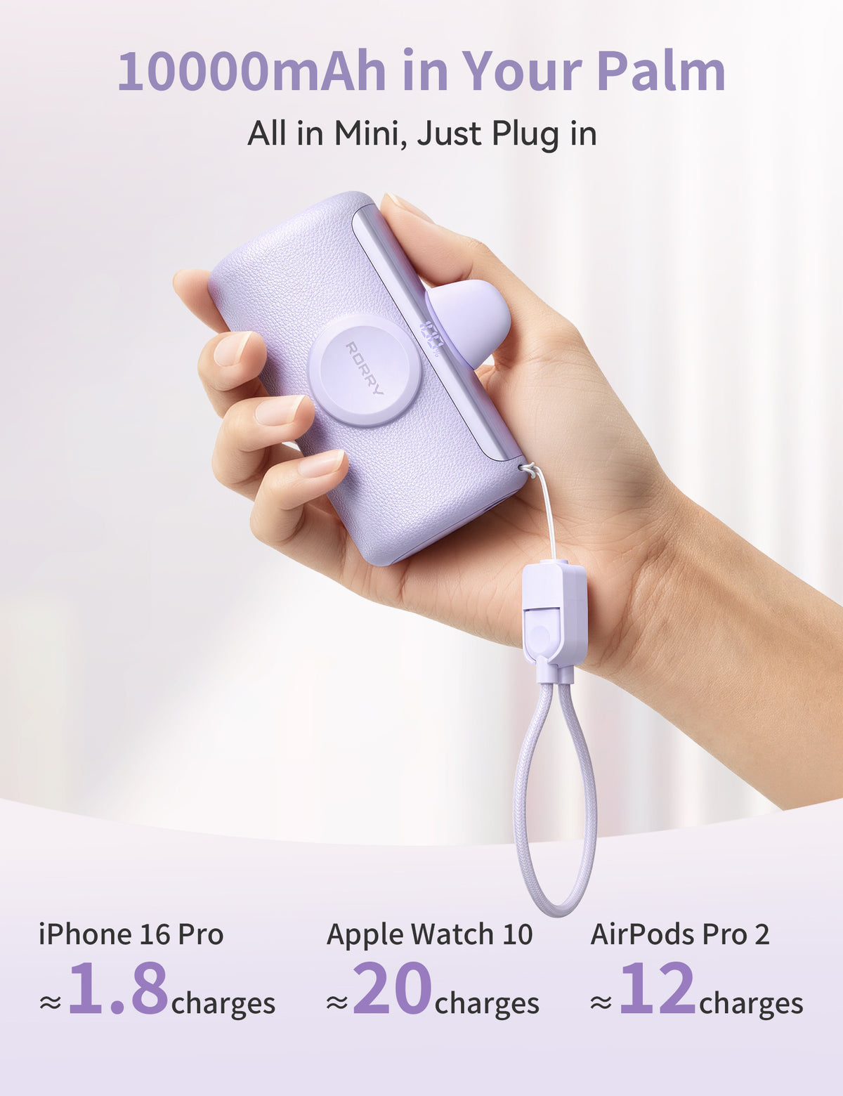 Cargador portátil USB-C RORRY PalmGo D5-10000mAh