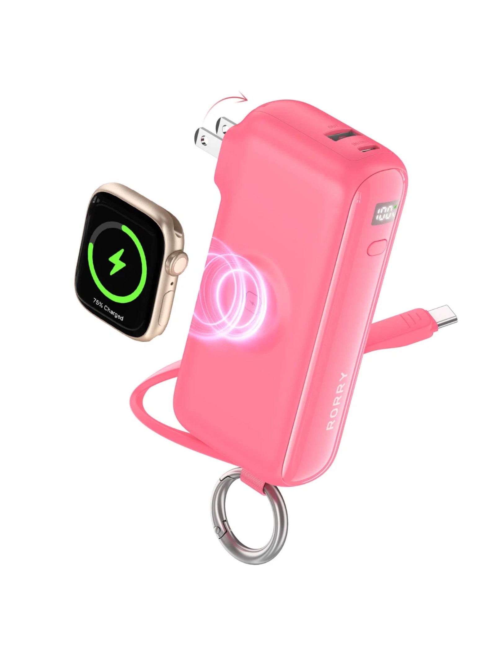 RORRY Flow CB4-10000mAh Portable Charger Charging with Cable & Wall Plug 40W