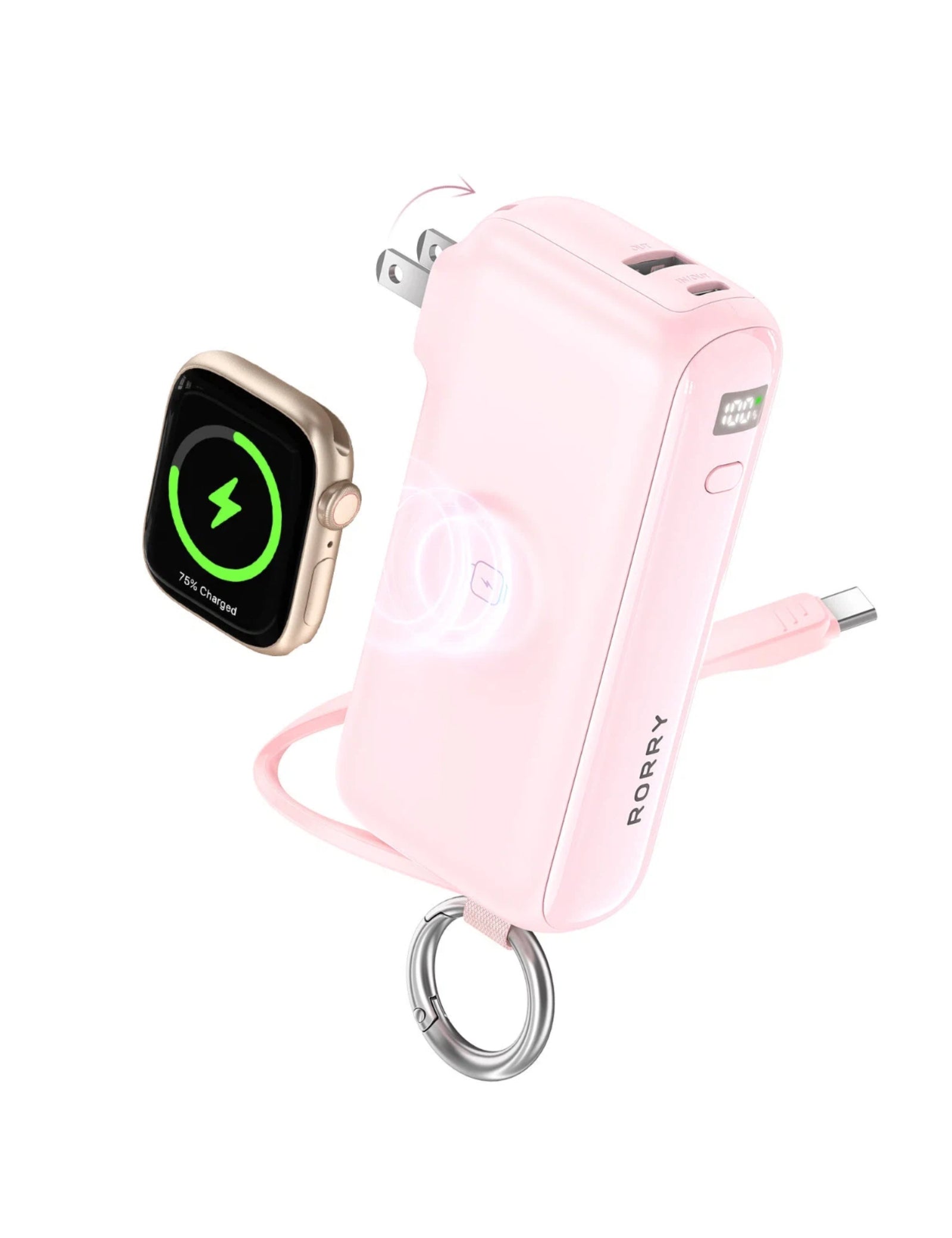 RORRY Flow CB4-10000mAh Portable Charger Charging with Cable & Wall Plug 40W