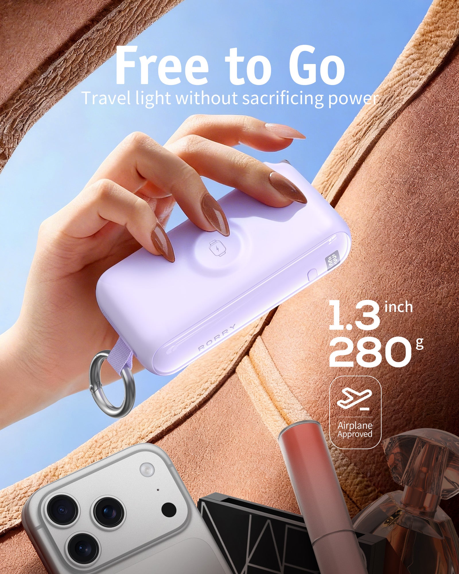 RORRY Flow CB4-10000mAh Portable Charger Charging with Cable & Wall Plug 40W