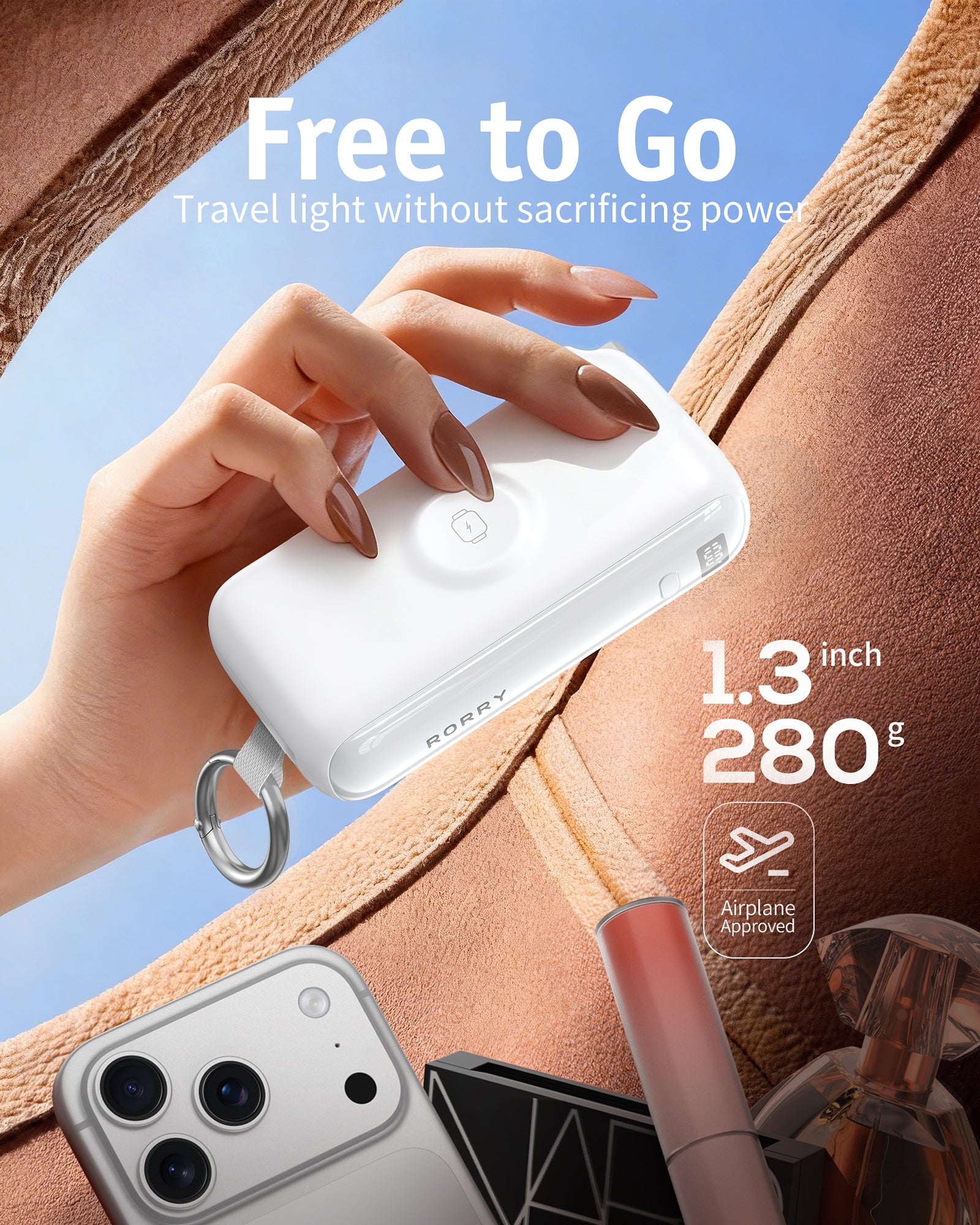 Chargeur portable RORRY Flow CB4-10000mAh avec câble et adaptateur secteur 40W