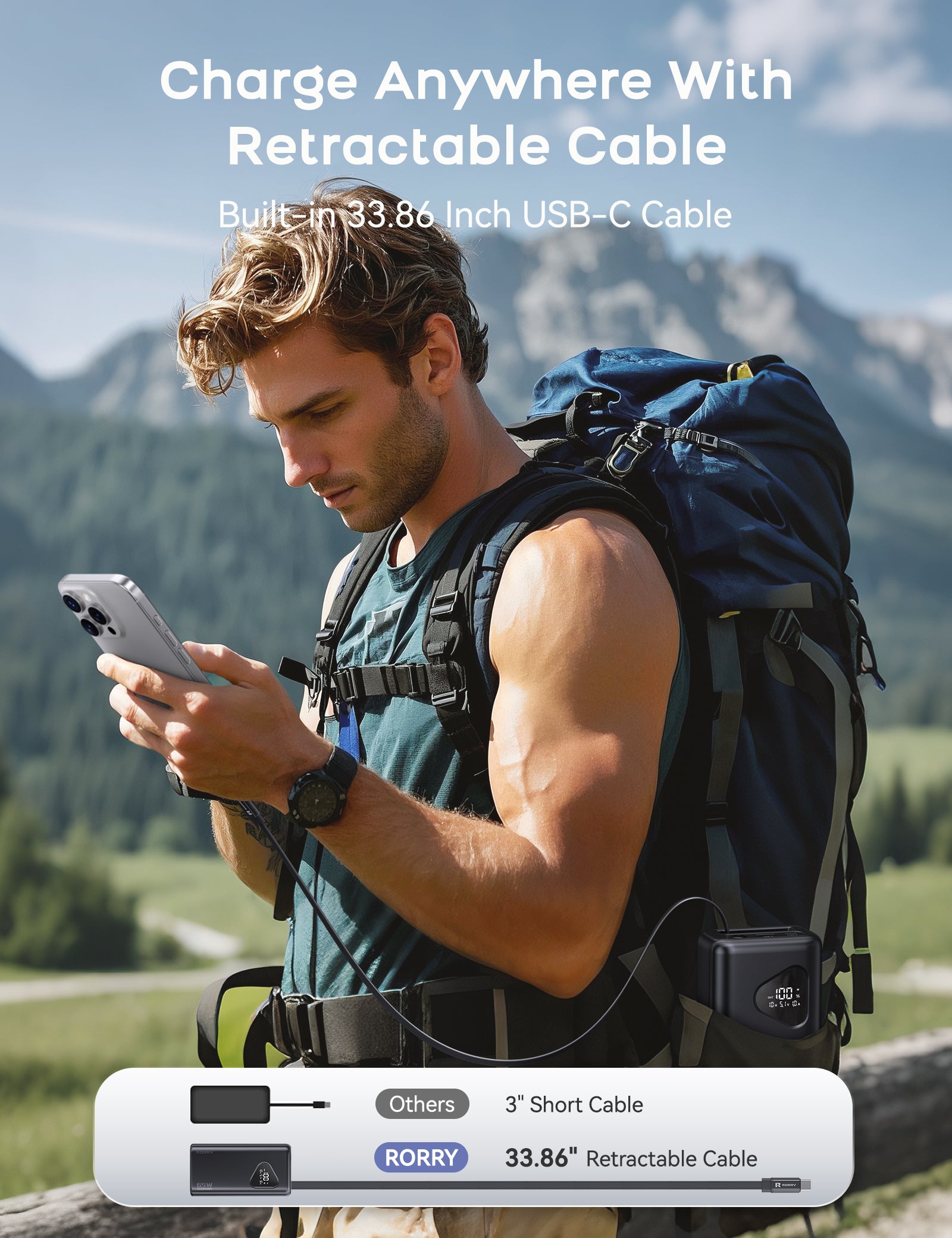 RORRY H3 25000mAh Laptop Power Bank 65W