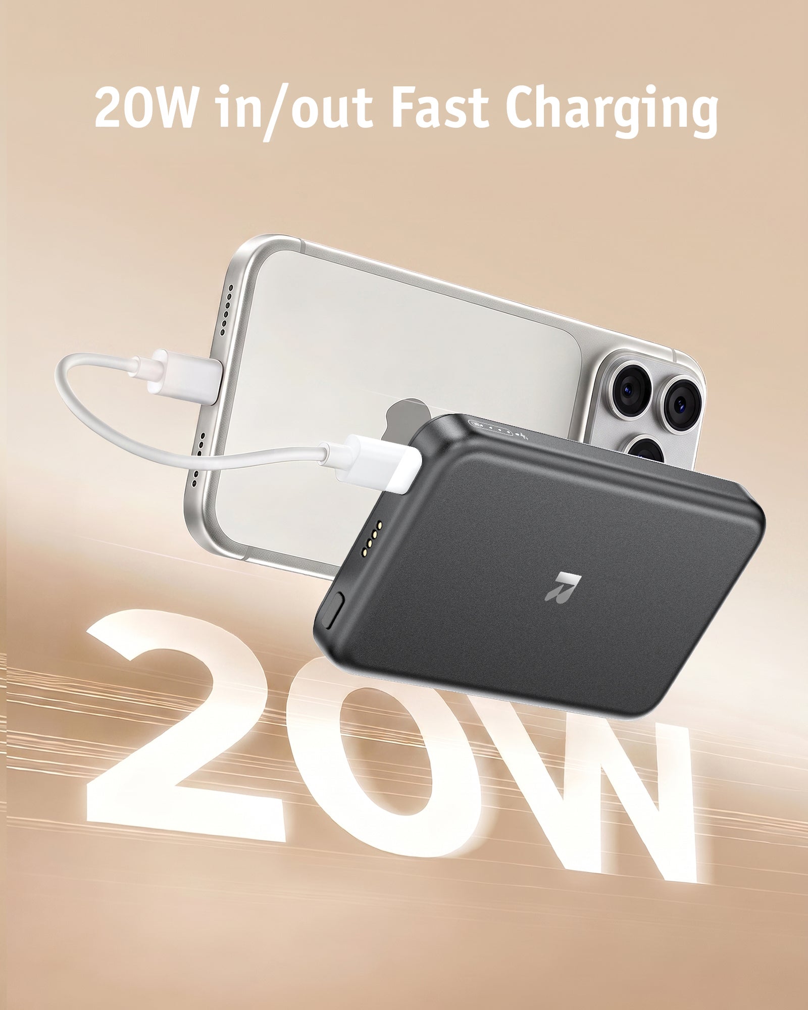 RORRY AuraDock M2-5000mAh 3 in 1 Charging Station with MagSafe Power Bank
