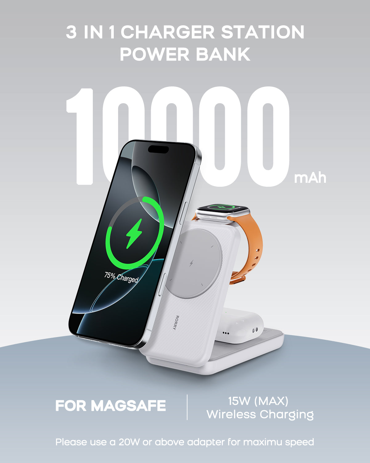 RORRY M3 10000mAh Megsafe Charging Station