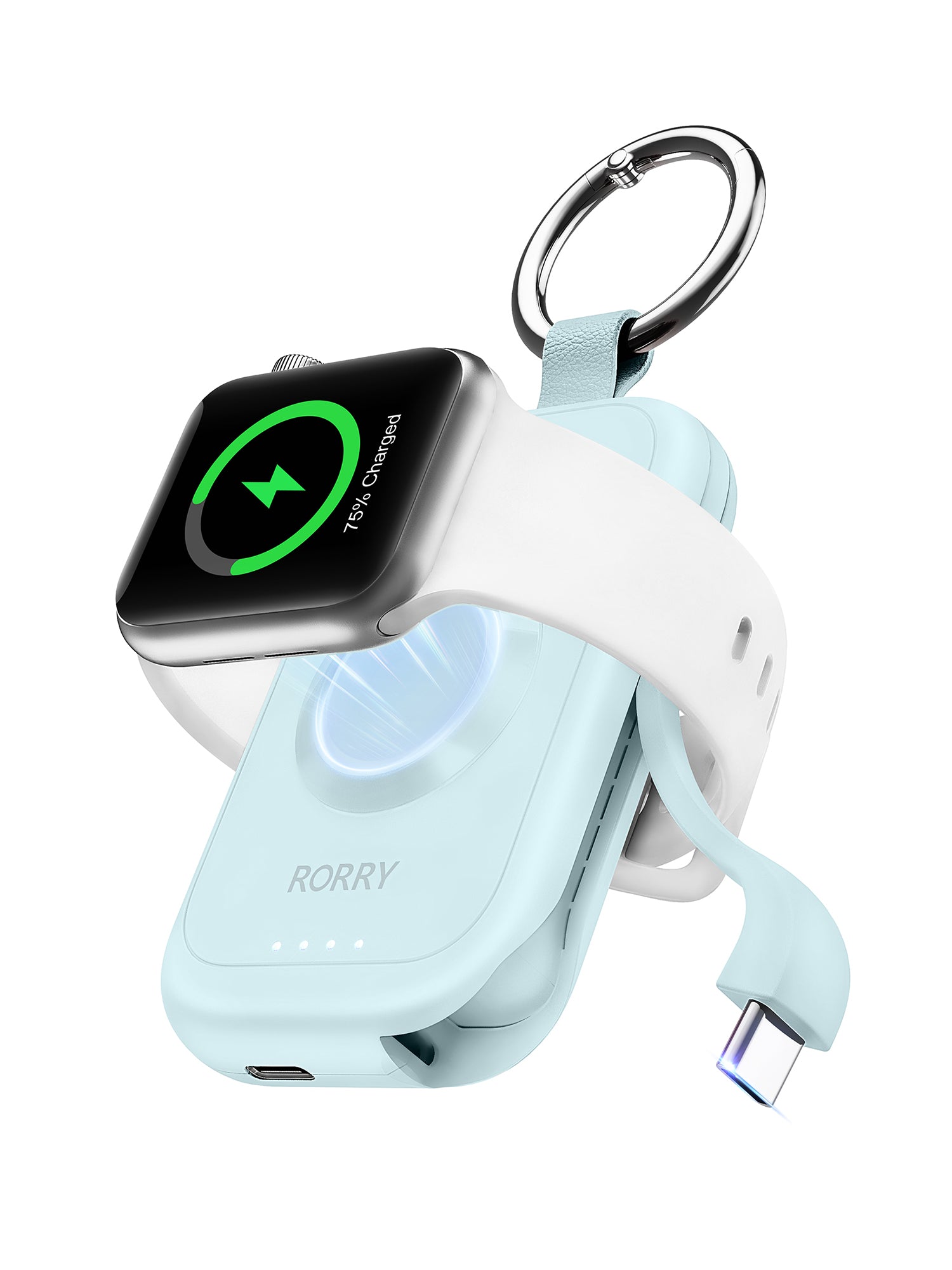 RORRY D2-2500mAh Mini Apple Watch Charger, Blue