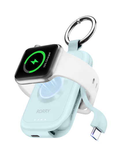 RORRY D2-2500mAh Mini Apple Watch Charger, Blue