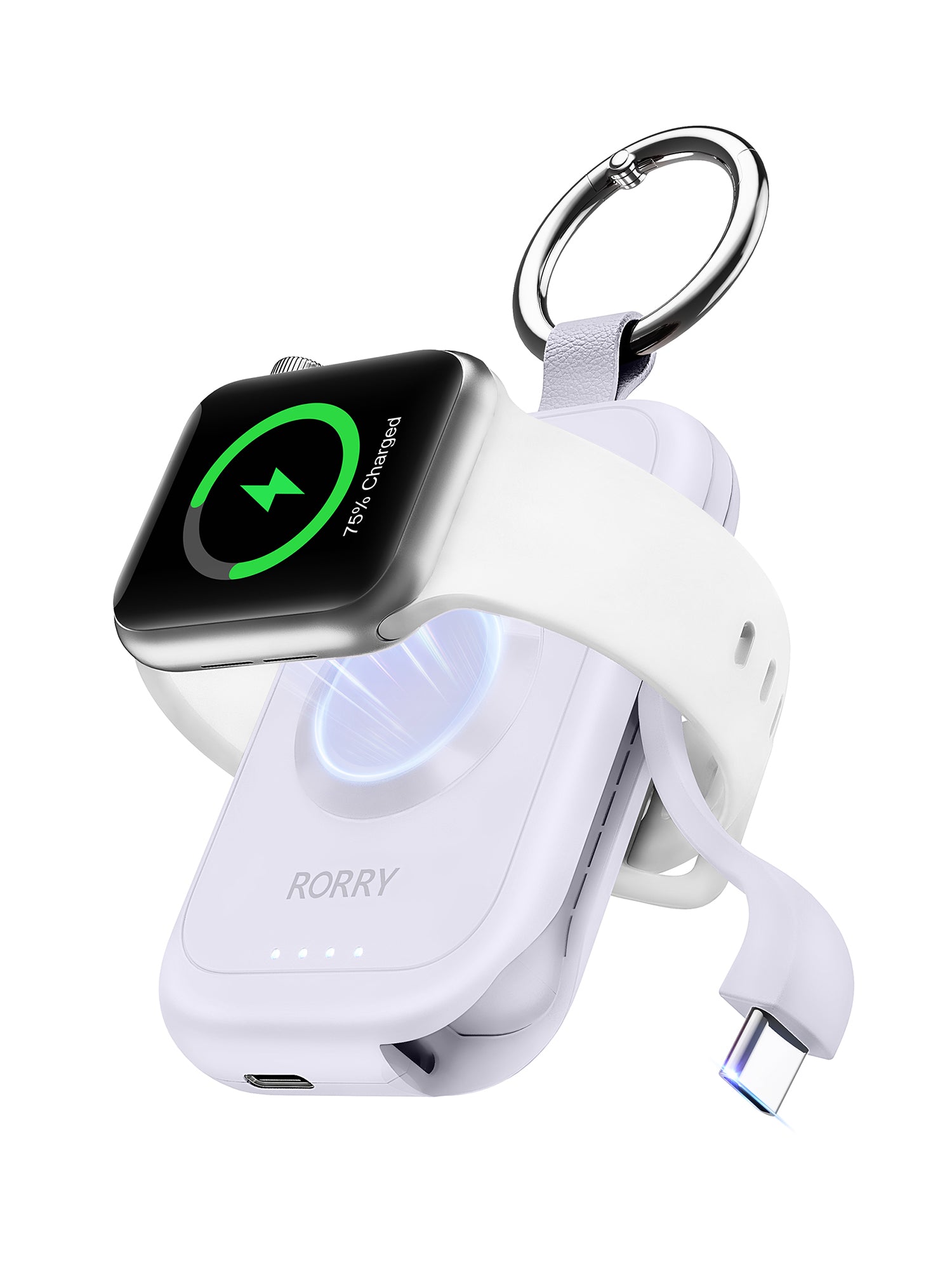 RORRY D2-2500mAh Mini Apple Watch Charger, Purple