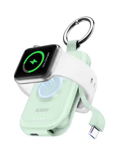 RORRY D2-2500mAh Mini Apple Watch Charger, Green