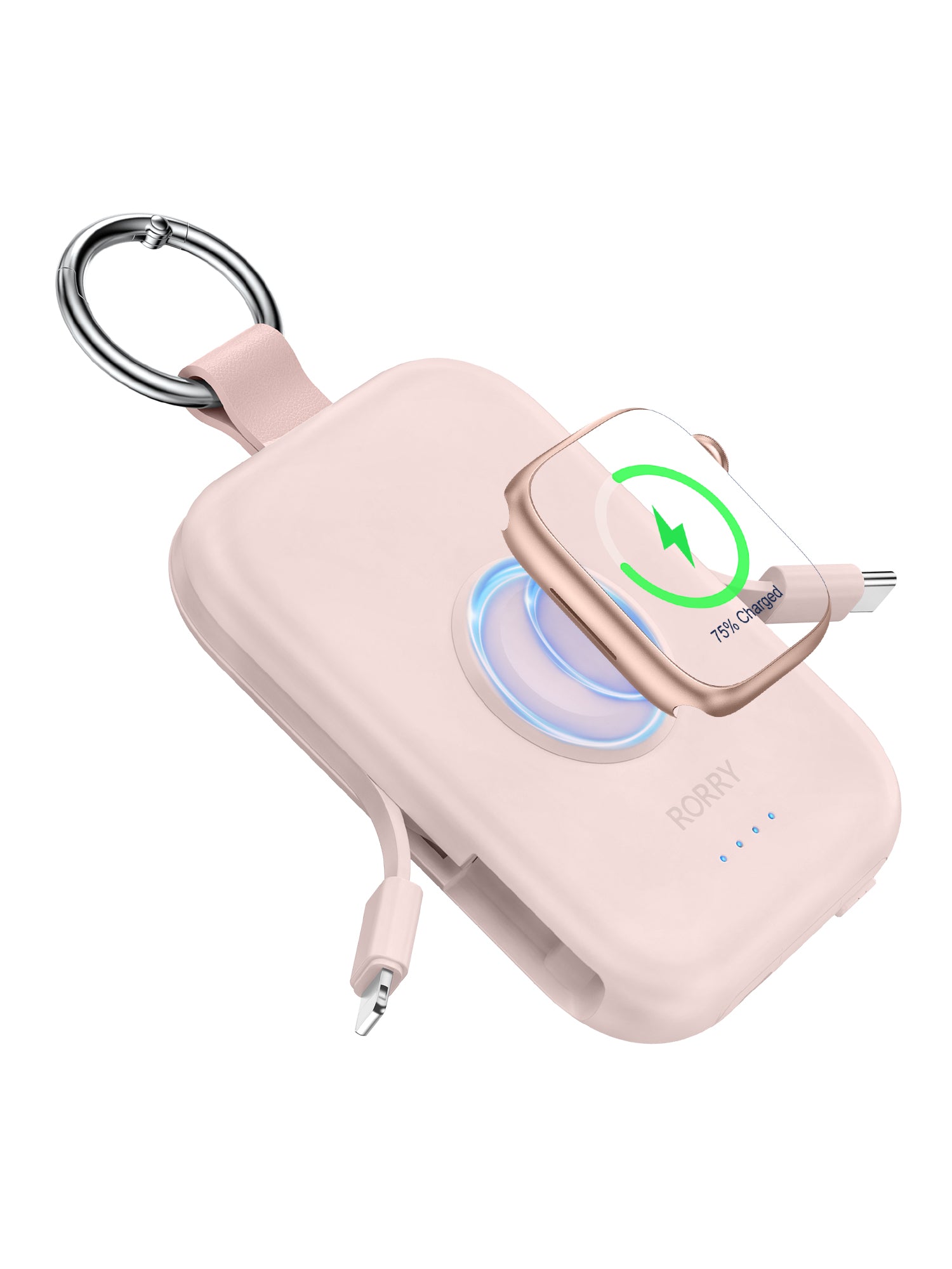 RORRY D2-5000mAh Keychain Power Bank, Pink