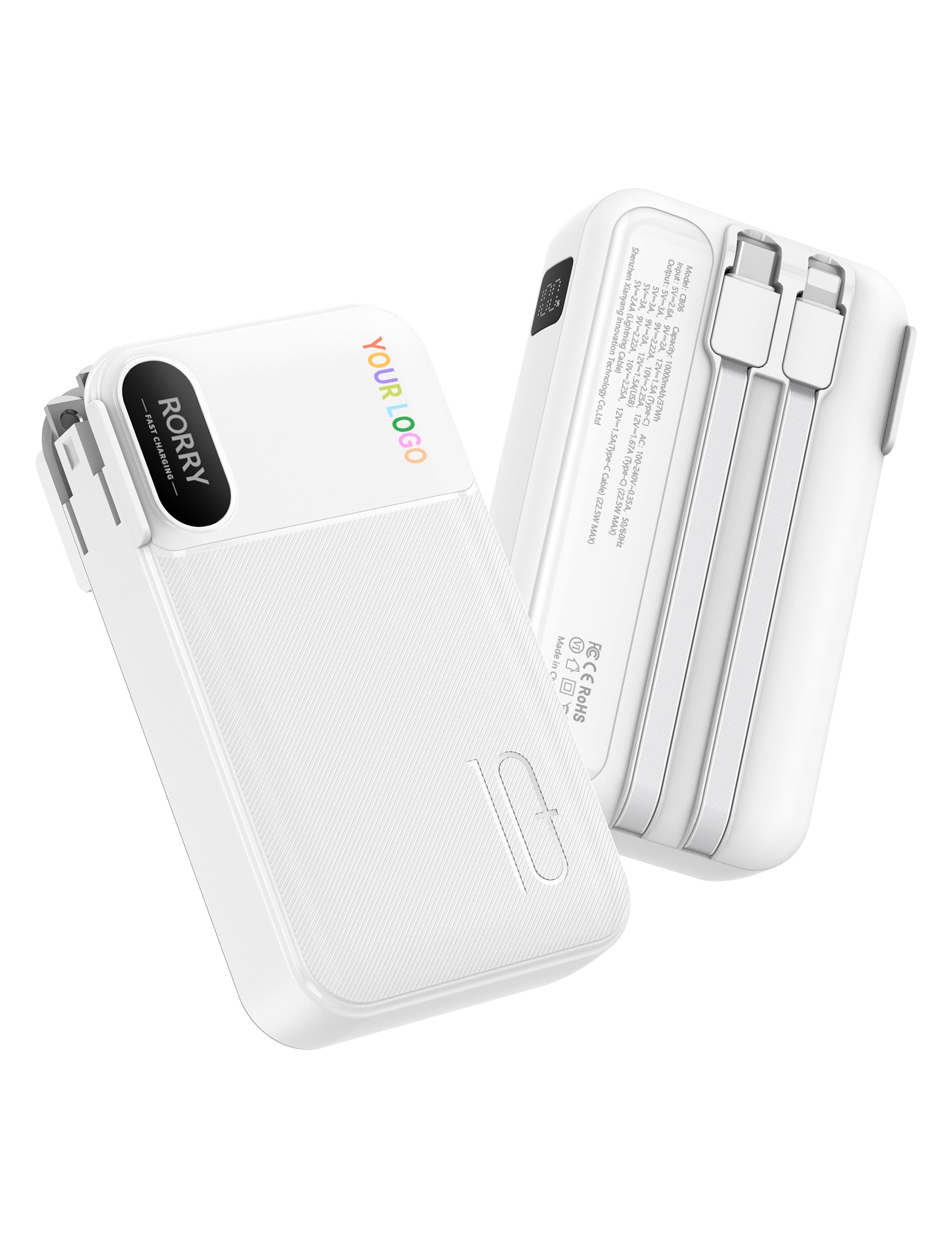 RORRY CB06 10000mAh Powerbank (Netzstecker 22,5W) mit individuellem Logo
