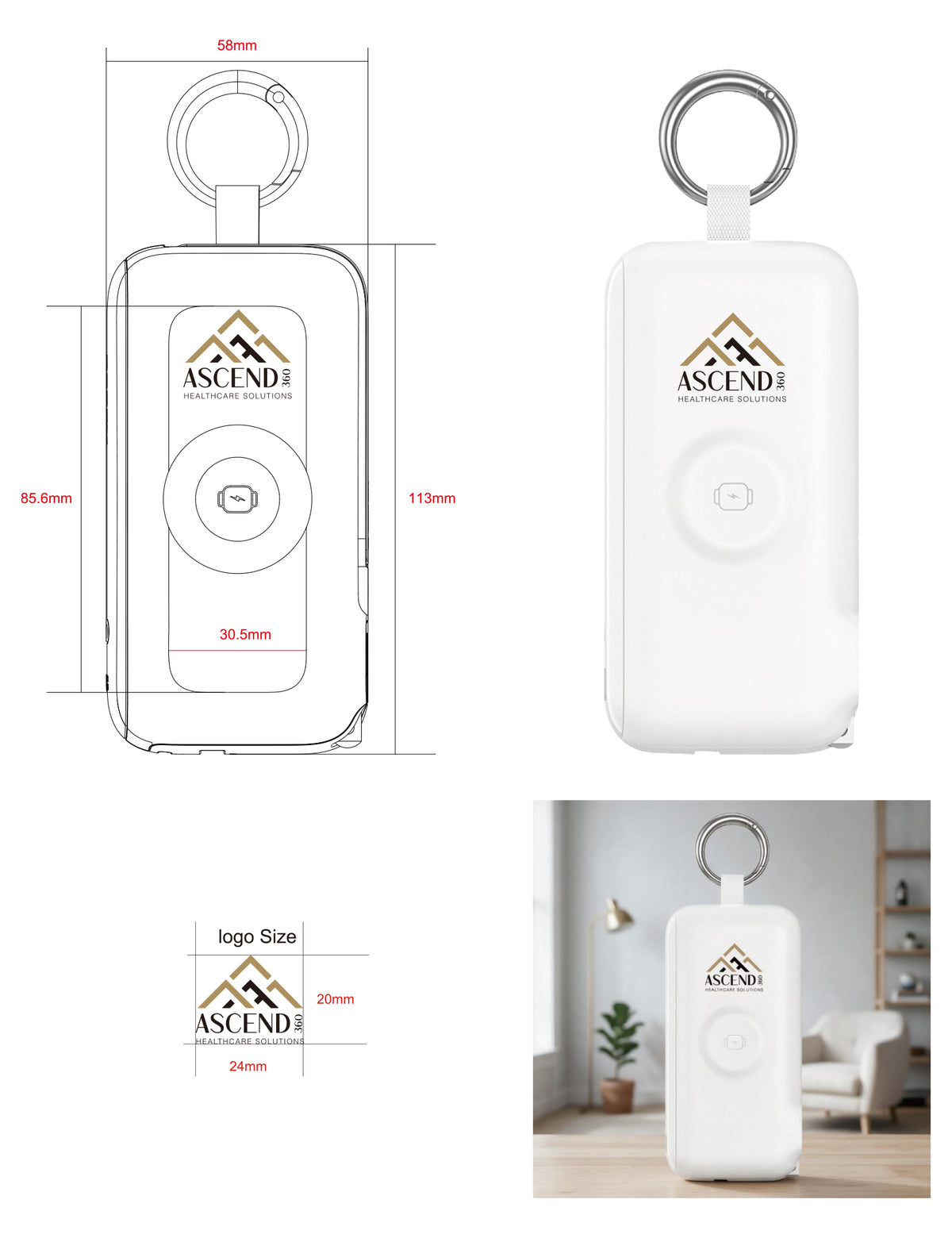 Logo personalizzato RORRY Flow Caricatore portatile CB4 con cavo e presa a muro da 40 W (10.000 mAh) - Bulk