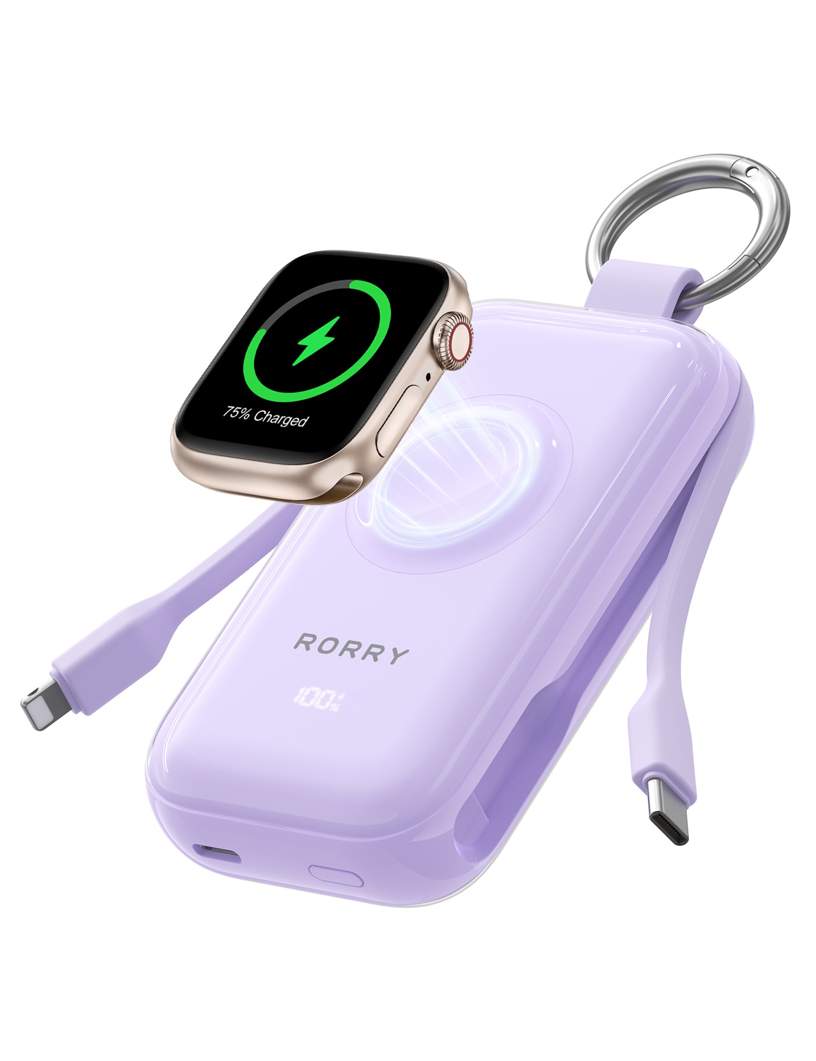RORRY CharmGo D4-10000mAh Portable Charger Keychain Power Bank 45W