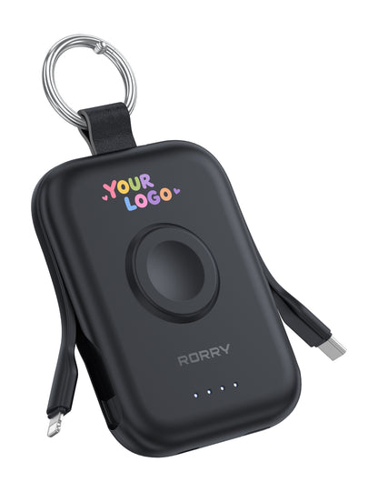 Porte-clés/batterie externe CharmGo D2 avec logo RORRY personnalisé (5 000 mAh) -Vente en gros