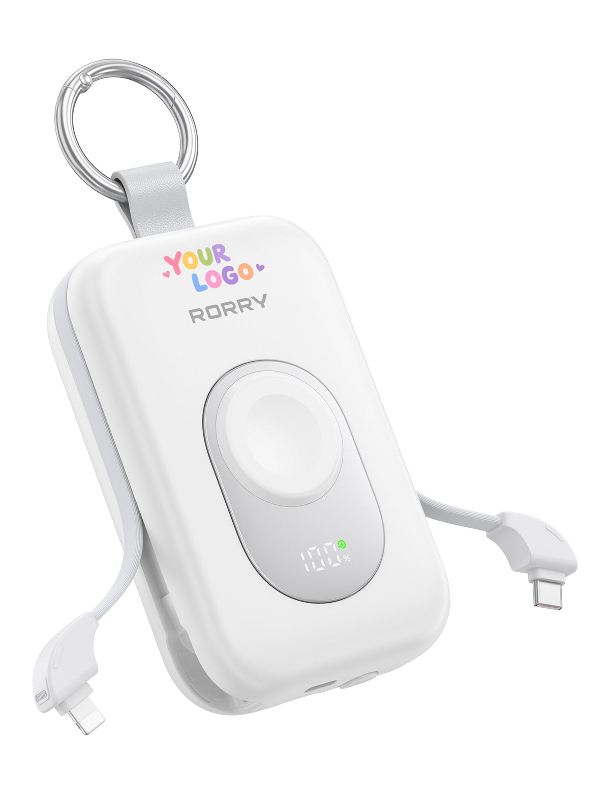 Llavero cargador portátil RORRY CharmGo D2-20000mAh con logotipo personalizado, Power Bank de 30 W
