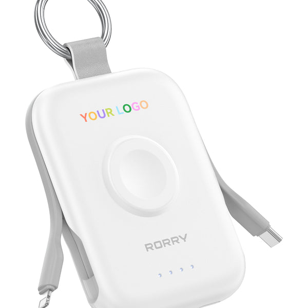 Custom Logo RORRY CharmGo D2 Keychain Power Bank (5,000mAh) - Bulk