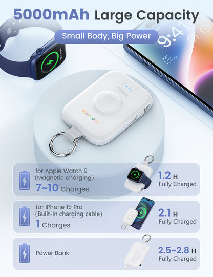 Porte-clés/batterie externe CharmGo D2 avec logo RORRY personnalisé (5 000 mAh) -Vente en gros