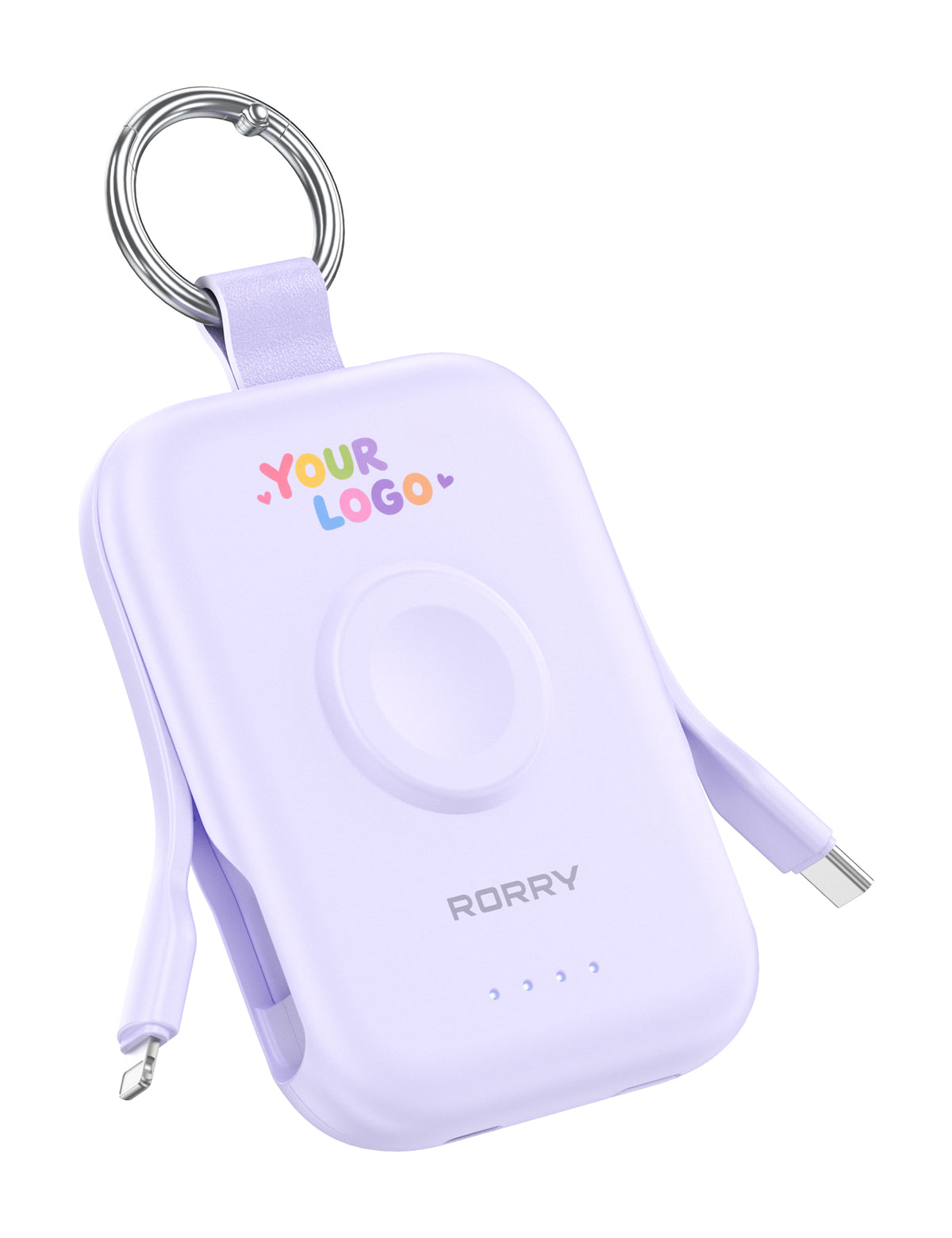 Porte-clés/batterie externe CharmGo D2 avec logo RORRY personnalisé (5 000 mAh) -Vente en gros