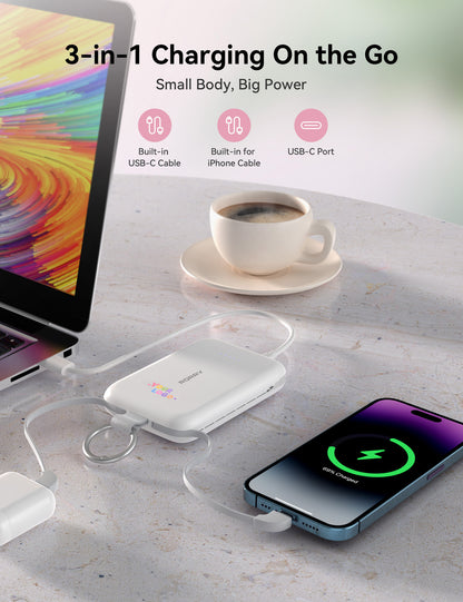 RORRY CharmGo T1-10000mAh Chargeur portable porte-clés batterie externe 30W