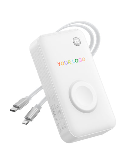 Custom Logo RORRY H1-10000mAh Portable Charger 30W Retractable Cables