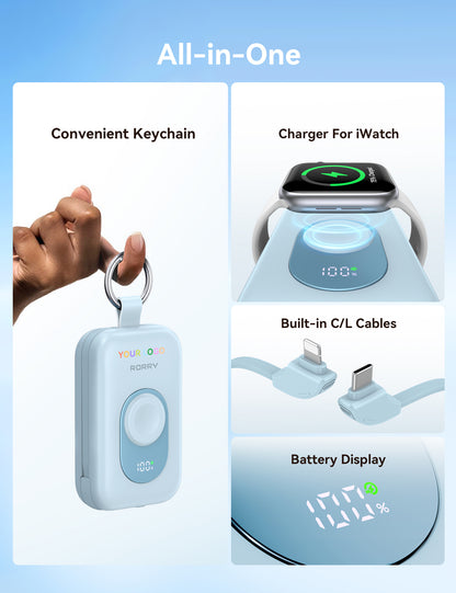 Custom Logo RORRY CharmGo D2-20000mAh Portable Charger Keychain Power Bank 30W