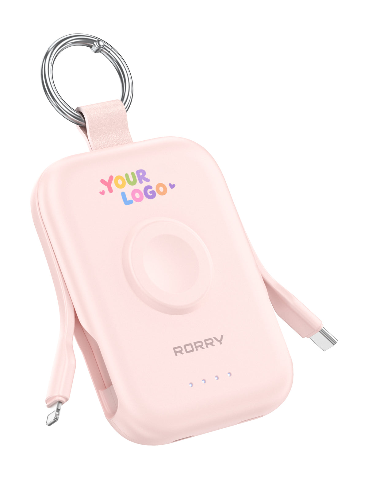 Porte-clés/batterie externe CharmGo D2 avec logo RORRY personnalisé (5 000 mAh) -Vente en gros